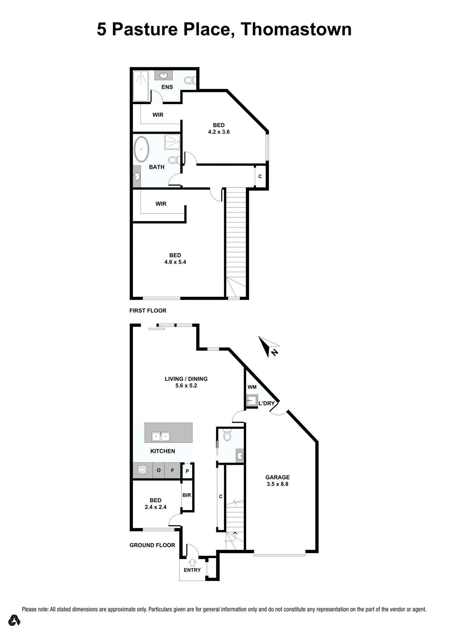 Floorplan of Homely townhouse listing, 5 Pasture Place, Thomastown VIC 3074