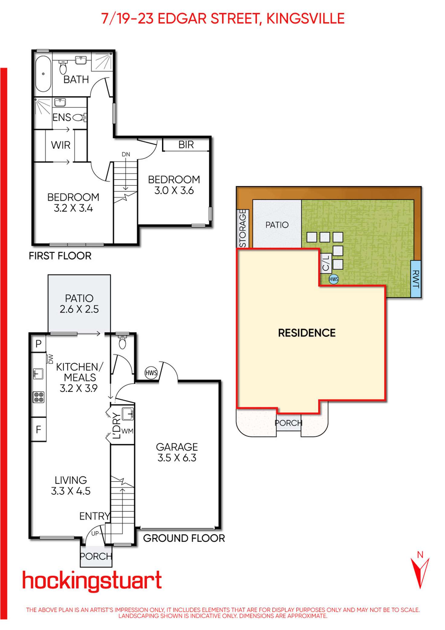 Floorplan of Homely townhouse listing, 7,8,9/19-23 Edgar Street, Kingsville VIC 3012