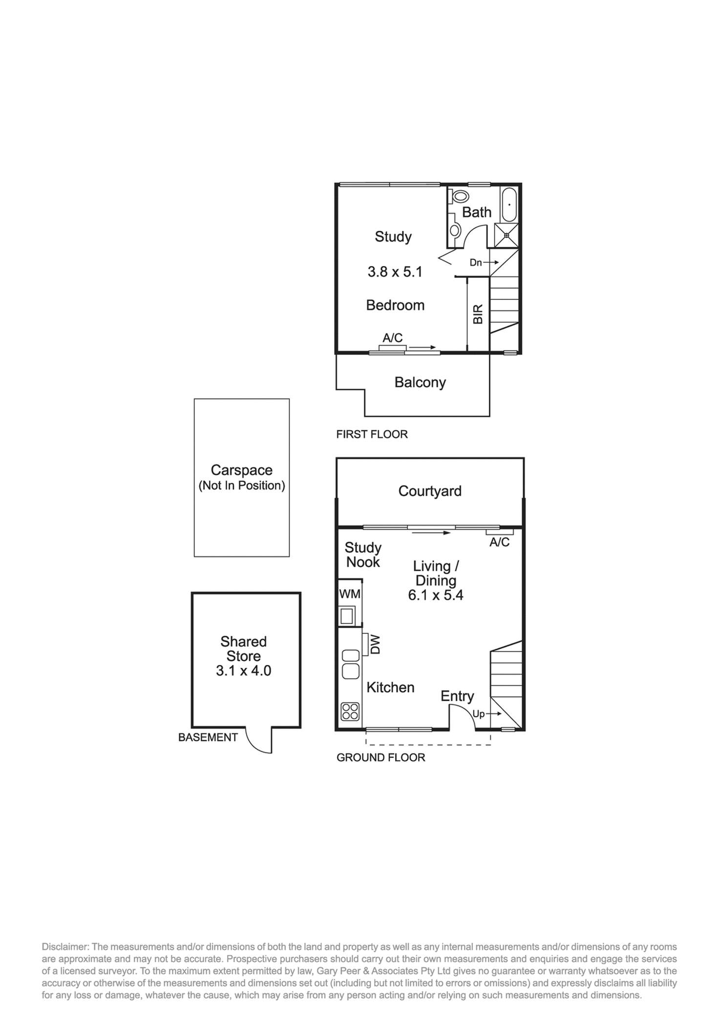 Floorplan of Homely townhouse listing, 12/231 Glen Huntly Road, Elsternwick VIC 3185