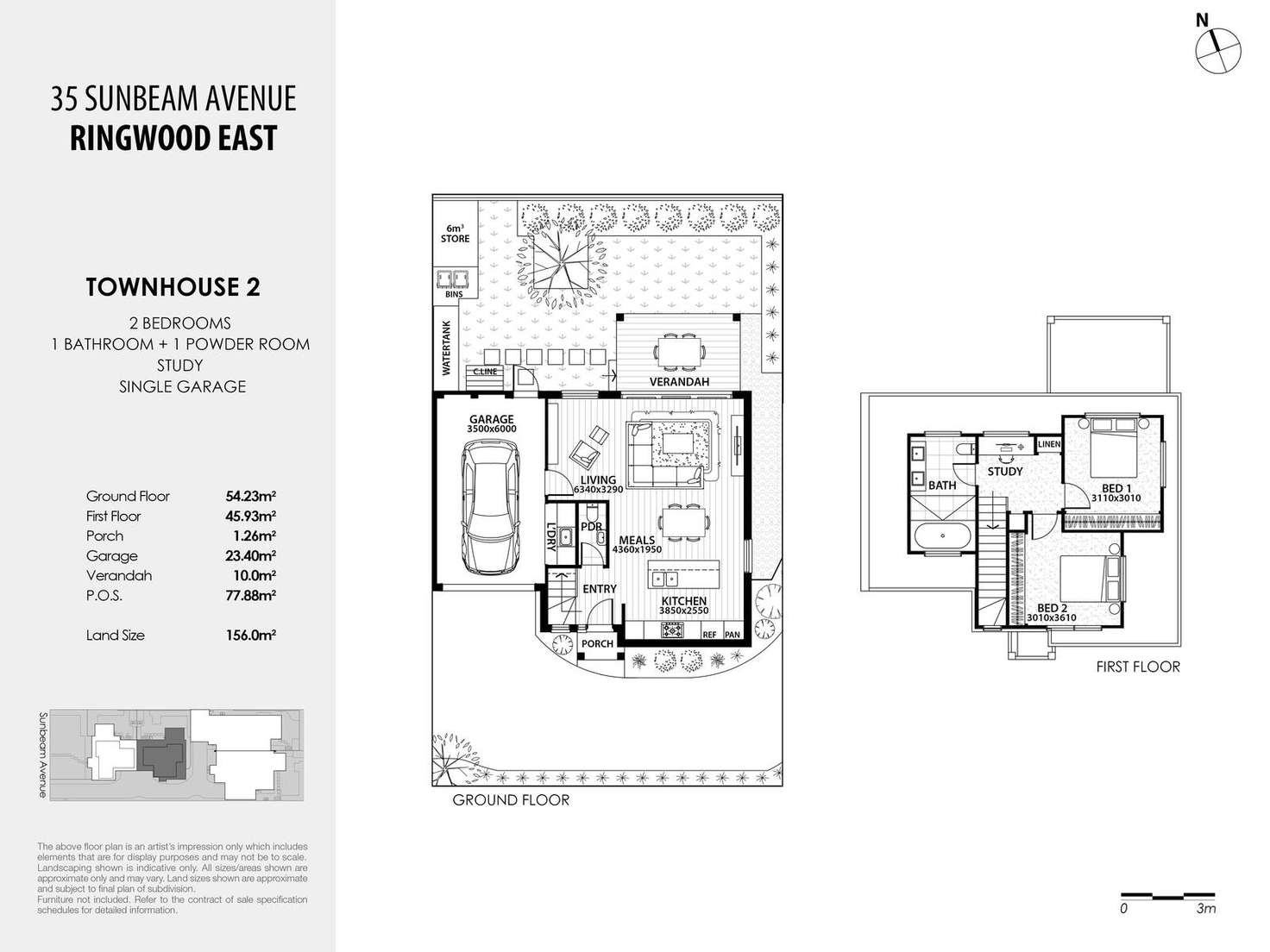 Floorplan of Homely townhouse listing, 2/35 Sunbeam Avenue, Ringwood East VIC 3135