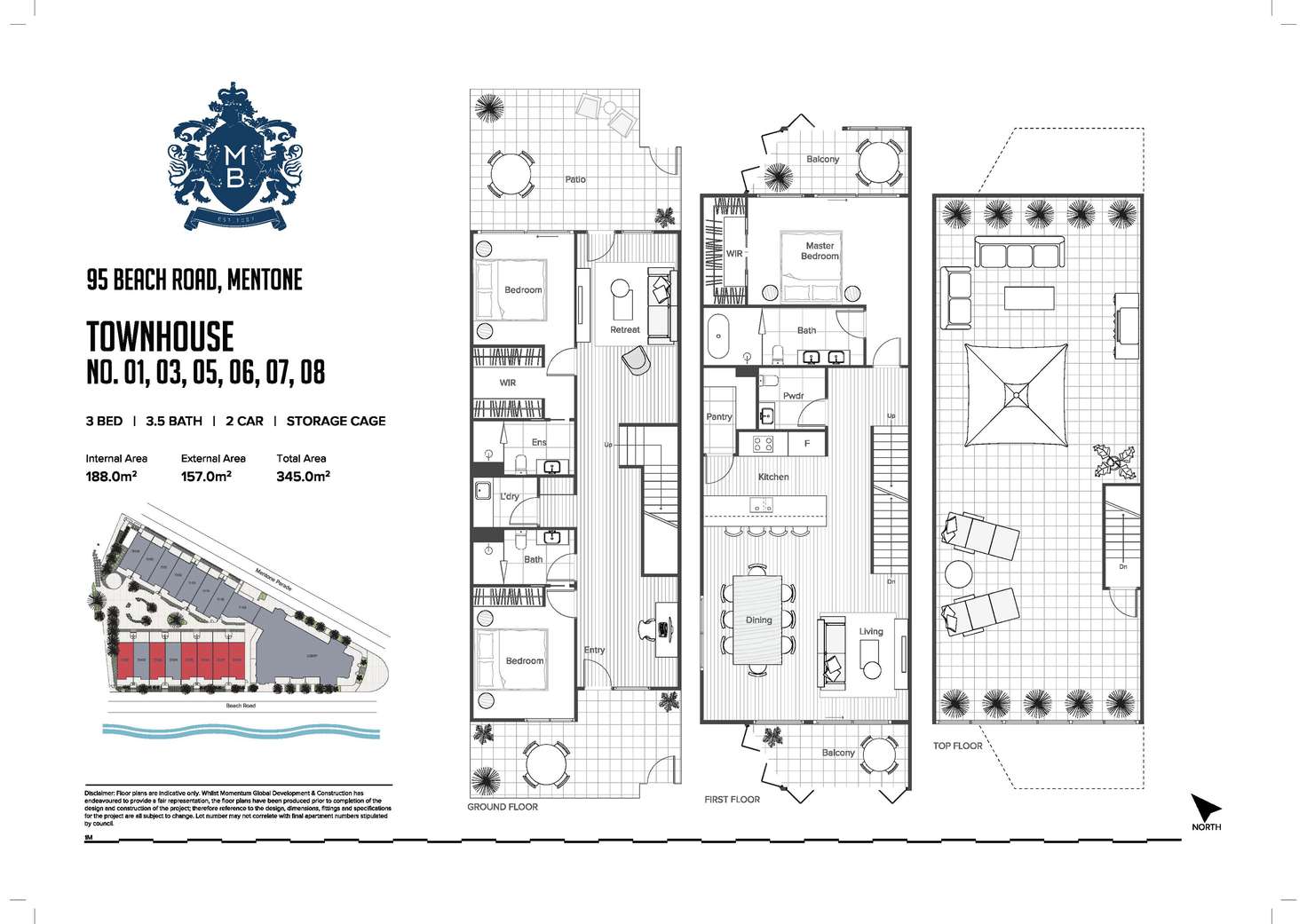 Floorplan of Homely townhouse listing, 95 Beach Road, Mentone VIC 3194