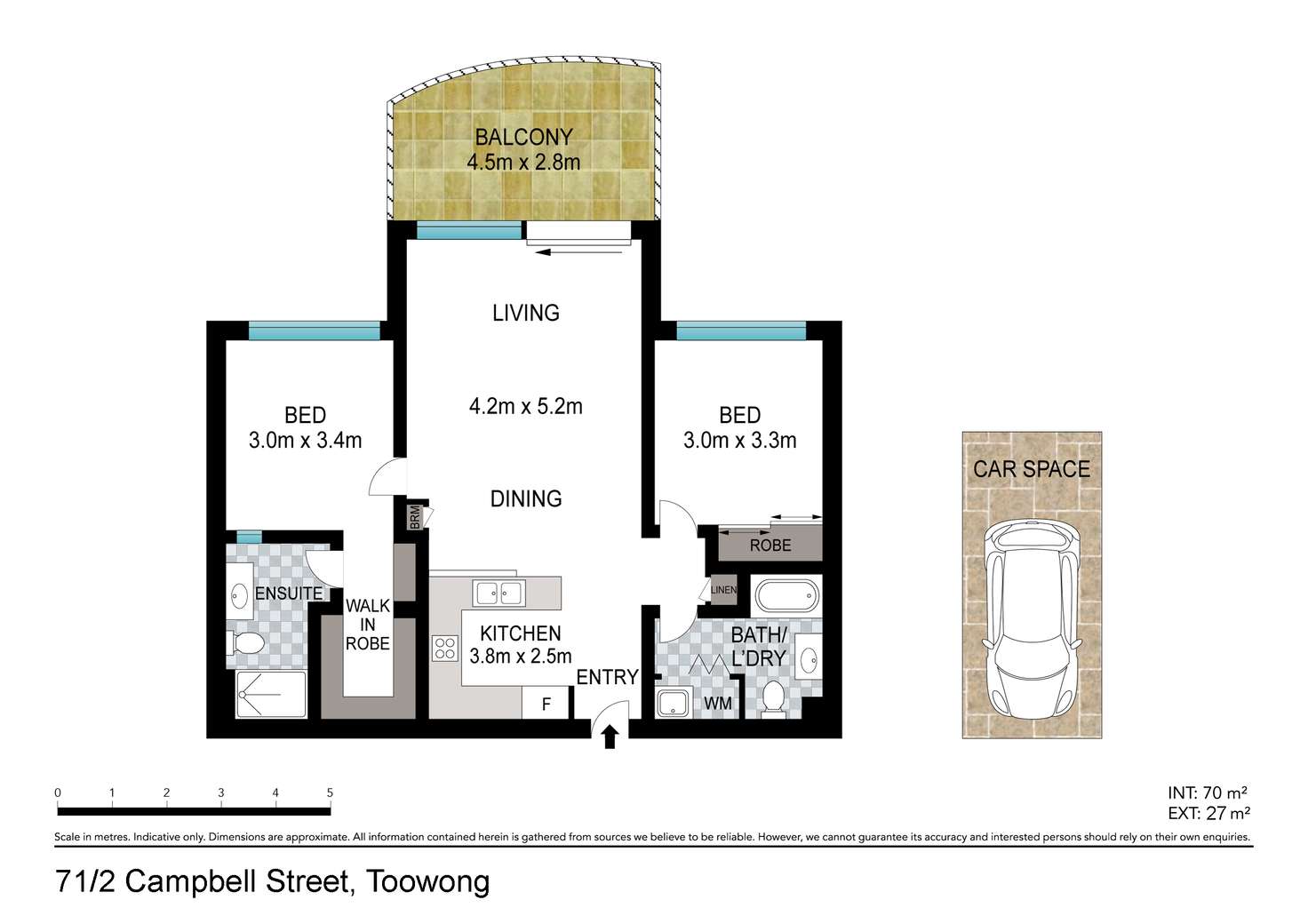 Floorplan of Homely unit listing, 71/2 Campbell Street, Toowong QLD 4066
