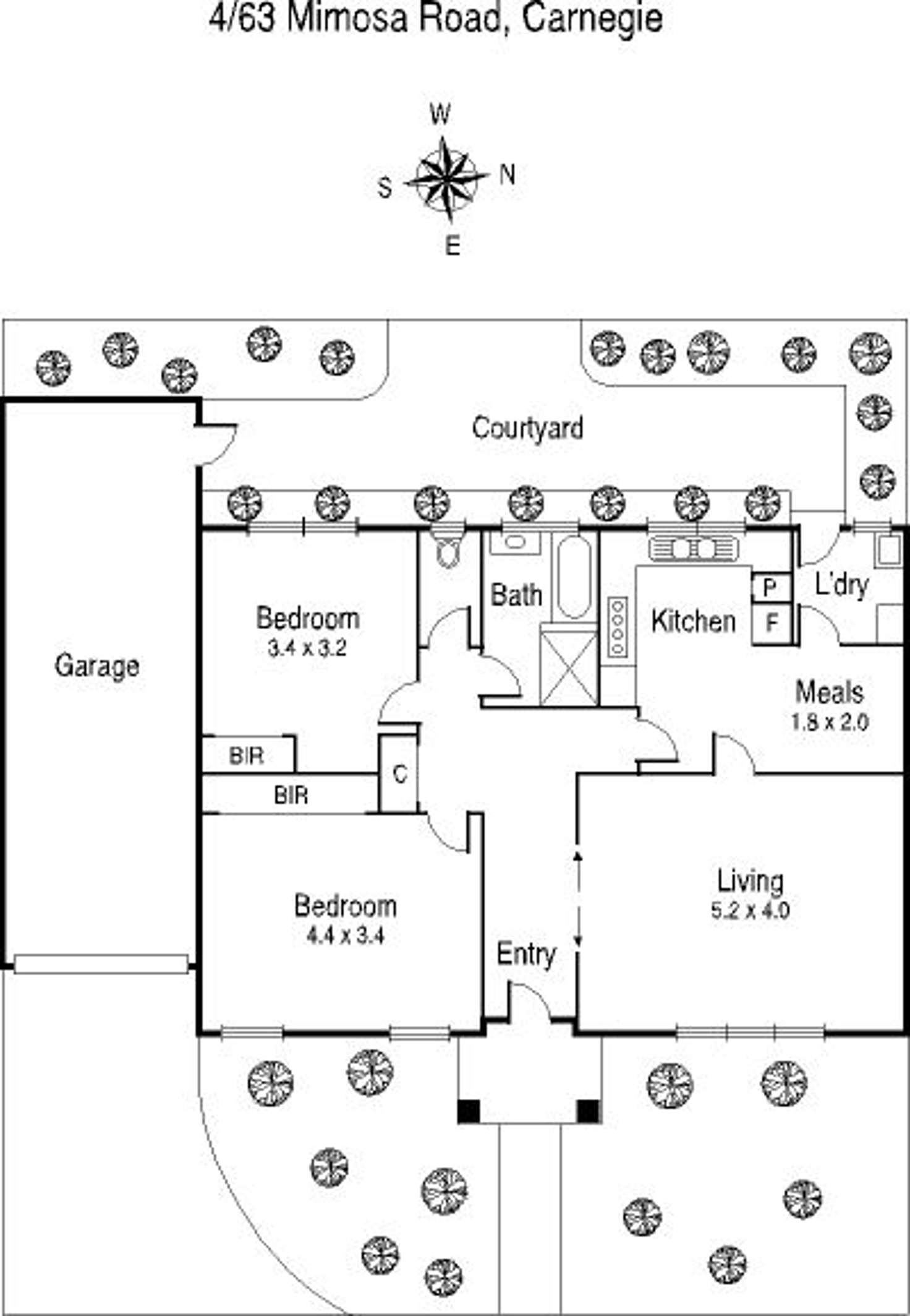 Floorplan of Homely unit listing, 4/63 Mimosa Road, Carnegie VIC 3163