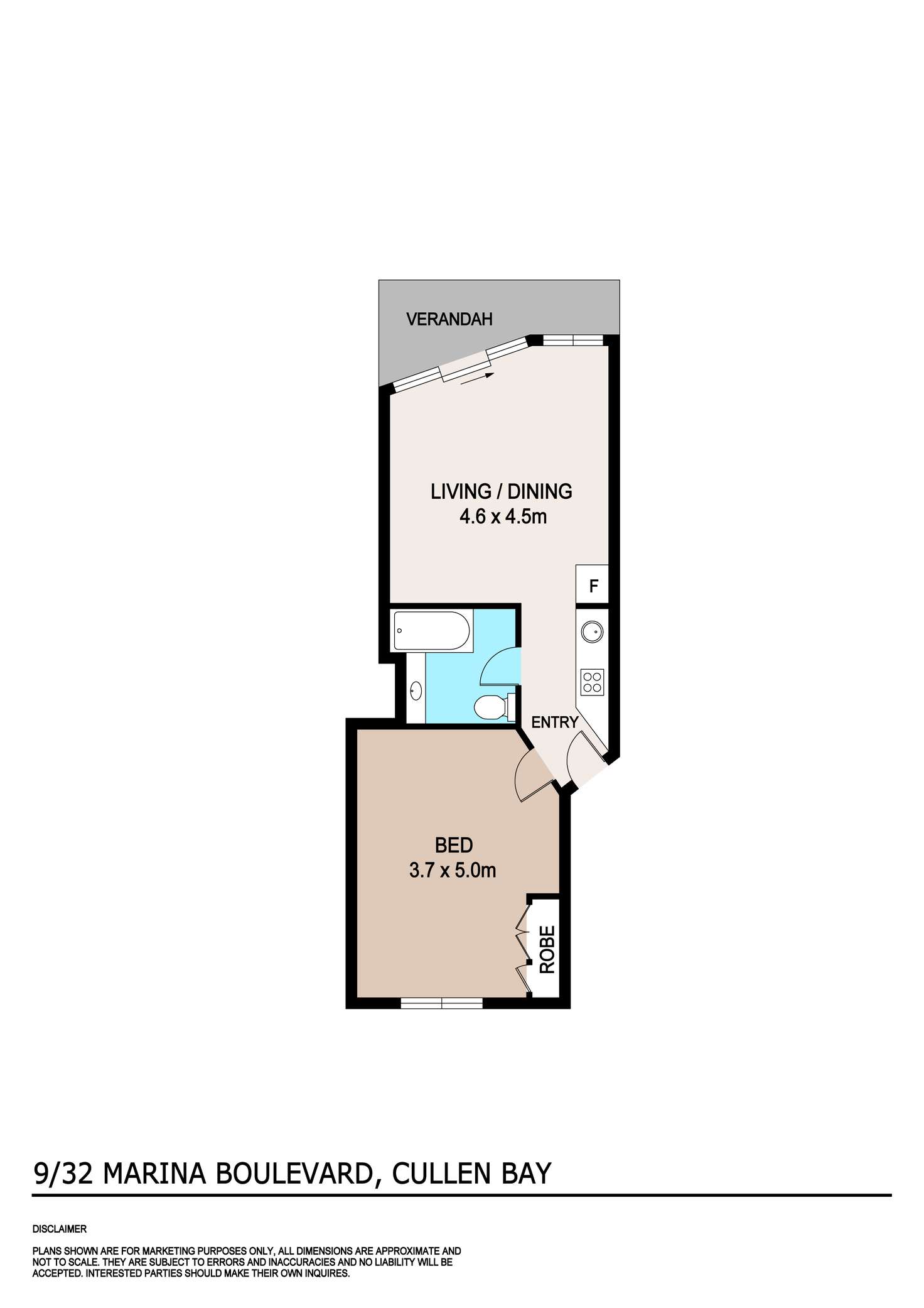 Floorplan of Homely apartment listing, 9/32 Marina Boulevard, Larrakeyah NT 820