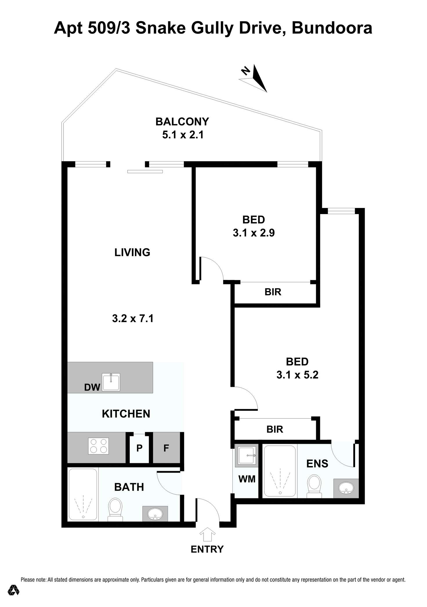Floorplan of Homely apartment listing, 509C/3 Snake Gully Drive, Bundoora VIC 3083