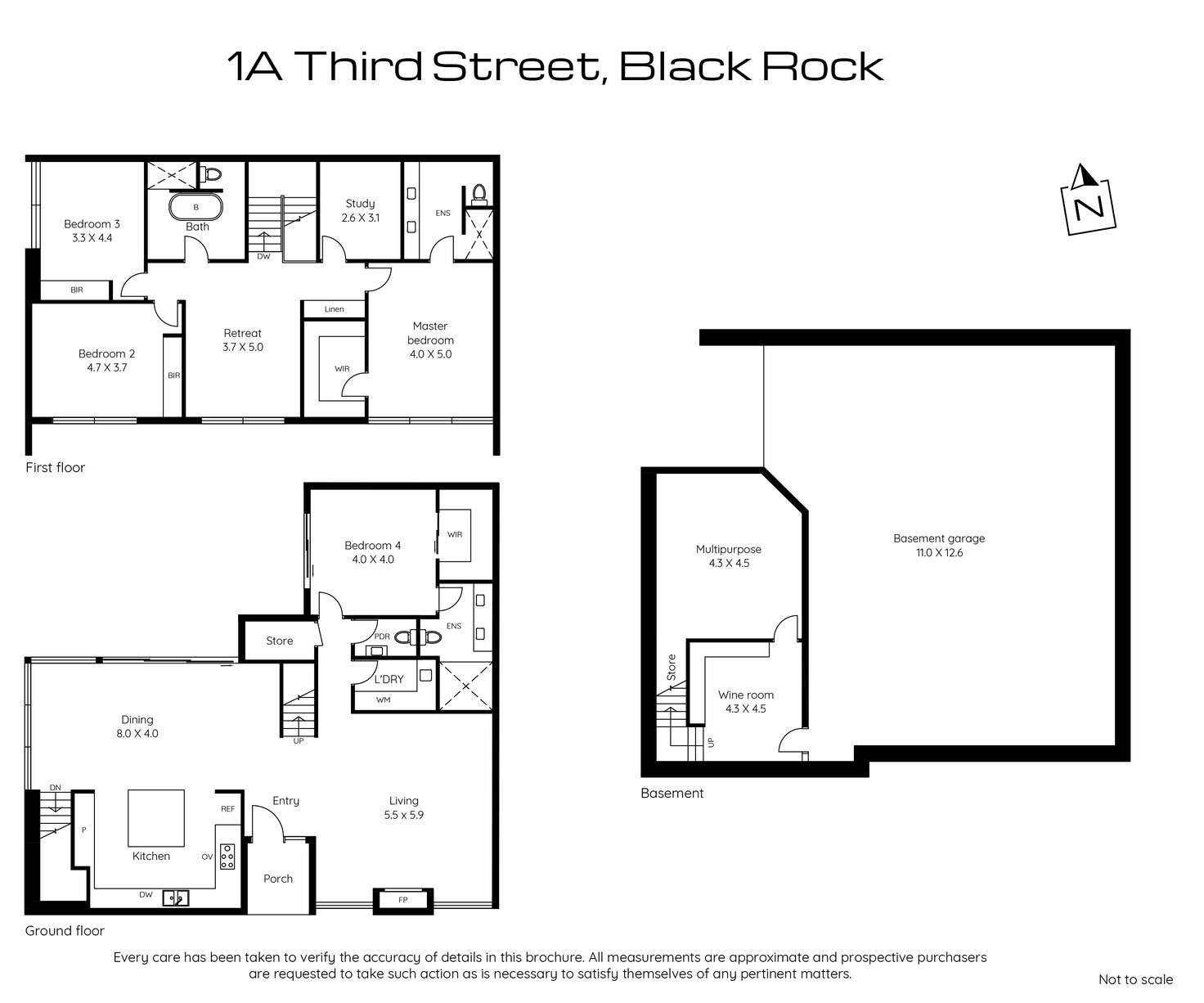 Floorplan of Homely townhouse listing, 1A Third Street, Black Rock VIC 3193