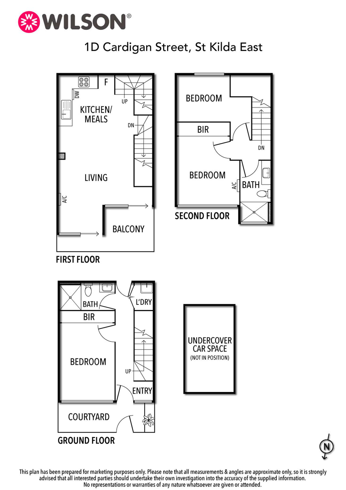 Floorplan of Homely townhouse listing, 1D Cardigan Street, St Kilda East VIC 3183