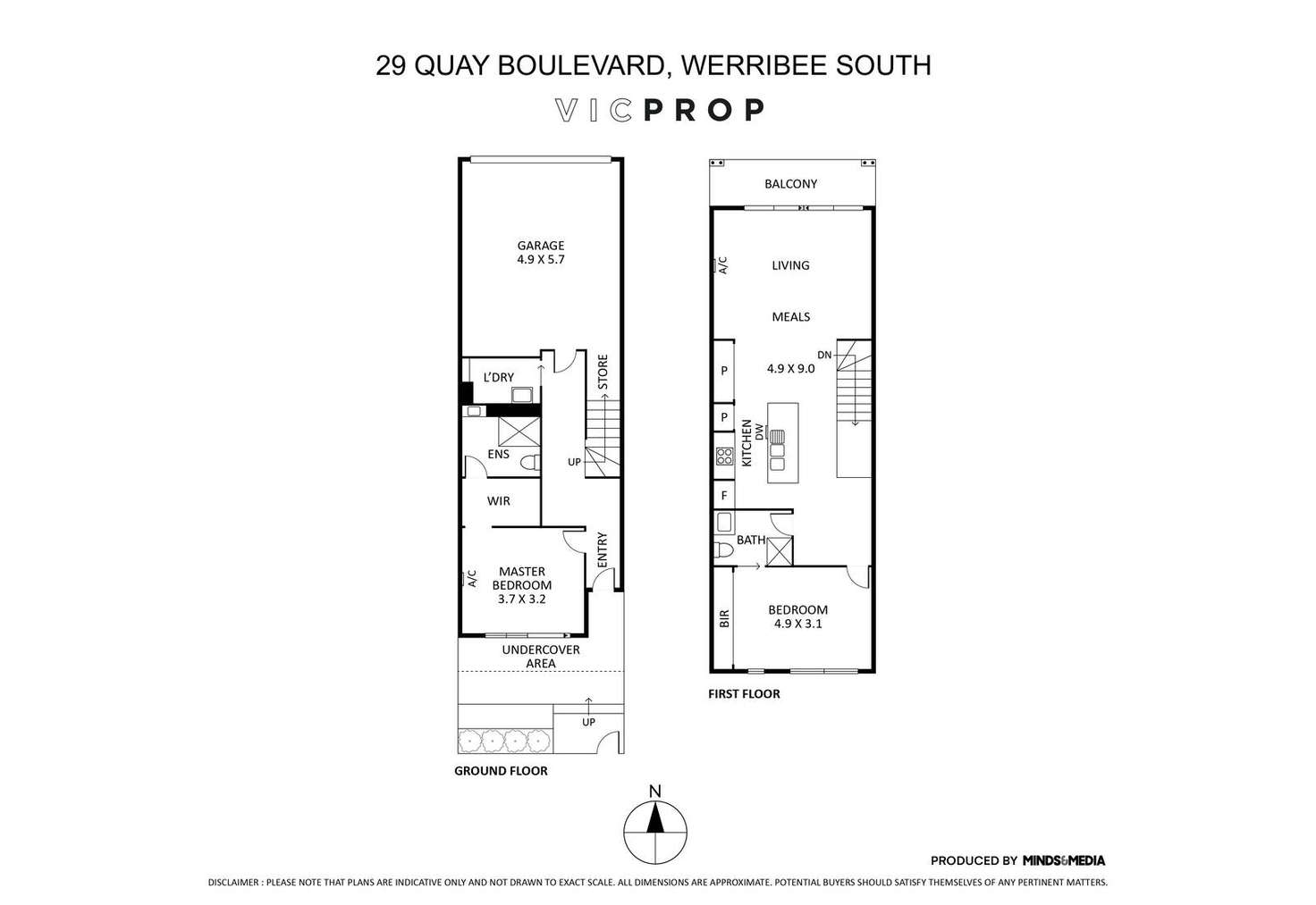 Floorplan of Homely townhouse listing, 29 Quay Boulevard, Werribee South VIC 3030