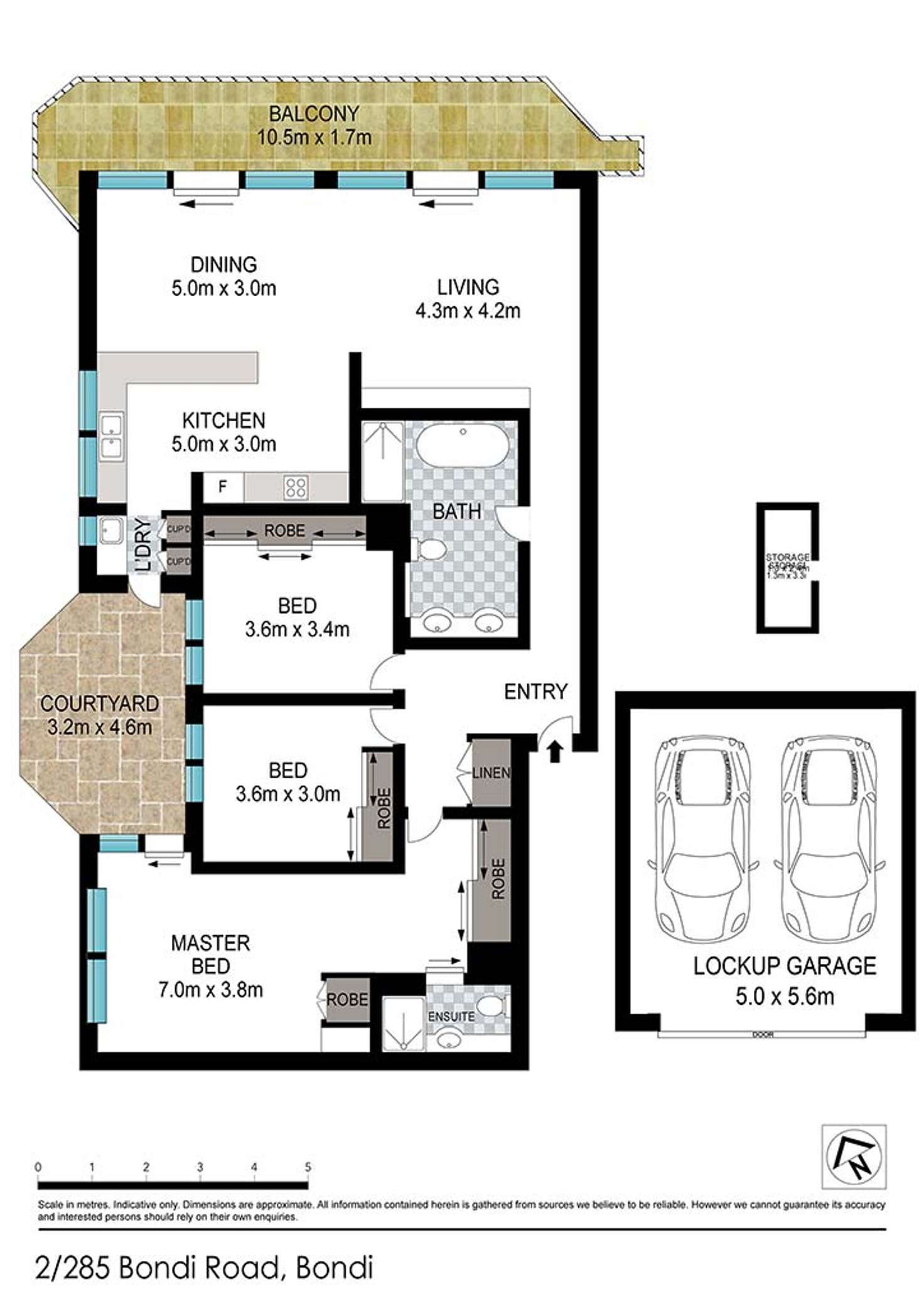 Floorplan of Homely apartment listing, 2/285-295 Bondi Road, Bondi NSW 2026