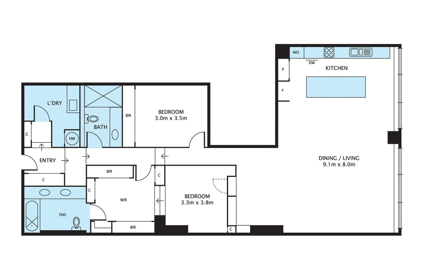 Floorplan of Homely apartment listing, 207/601 Little Collins Street, Melbourne VIC 3000