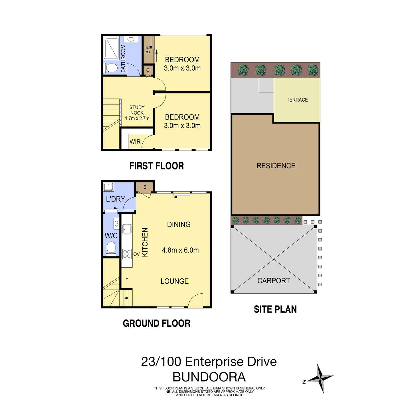 Floorplan of Homely unit listing, 23/100 Enterprise Drive, Bundoora VIC 3083