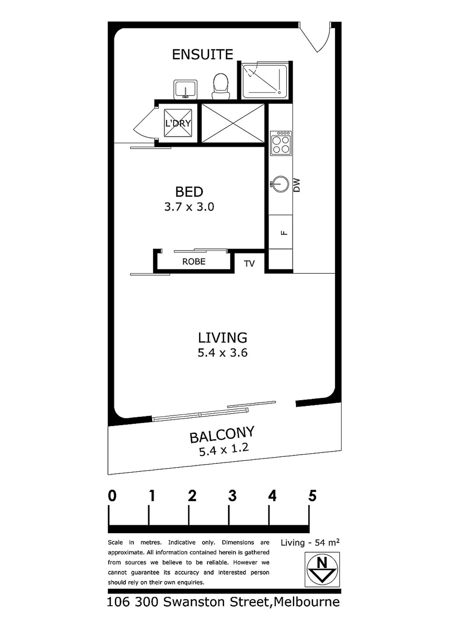 Floorplan of Homely apartment listing, 106/300 Swanston Street, Melbourne VIC 3000