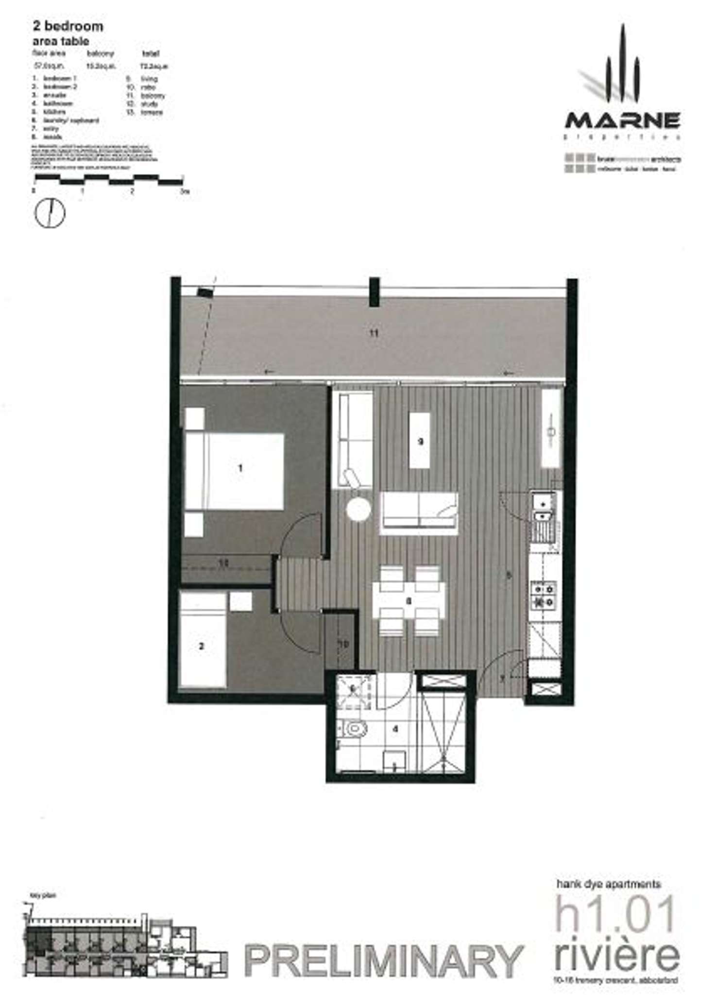 Floorplan of Homely apartment listing, H101/12 Trenerry Crescent, Abbotsford VIC 3067