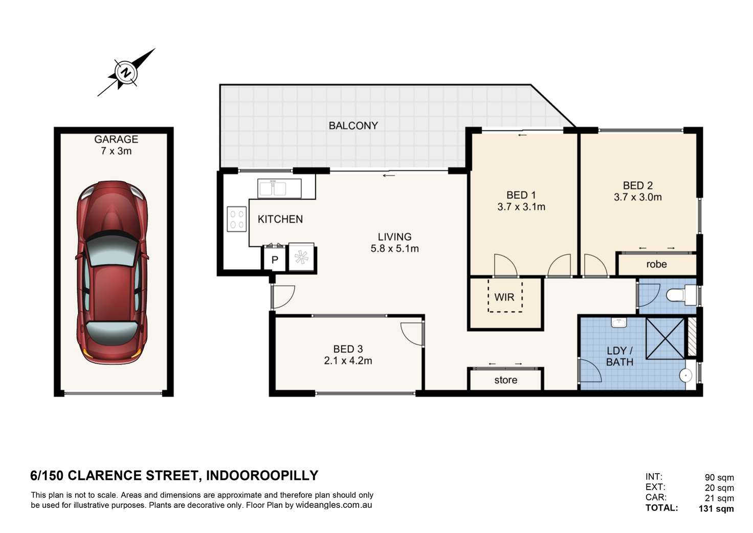 Floorplan of Homely unit listing, 6/150 Clarence Road, Indooroopilly QLD 4068