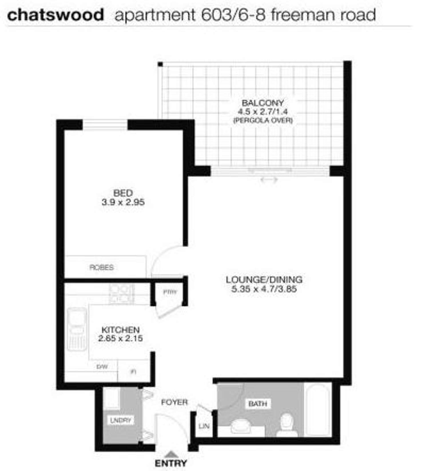 Floorplan of Homely apartment listing, 603/6-8 Freeman Road, Chatswood NSW 2067