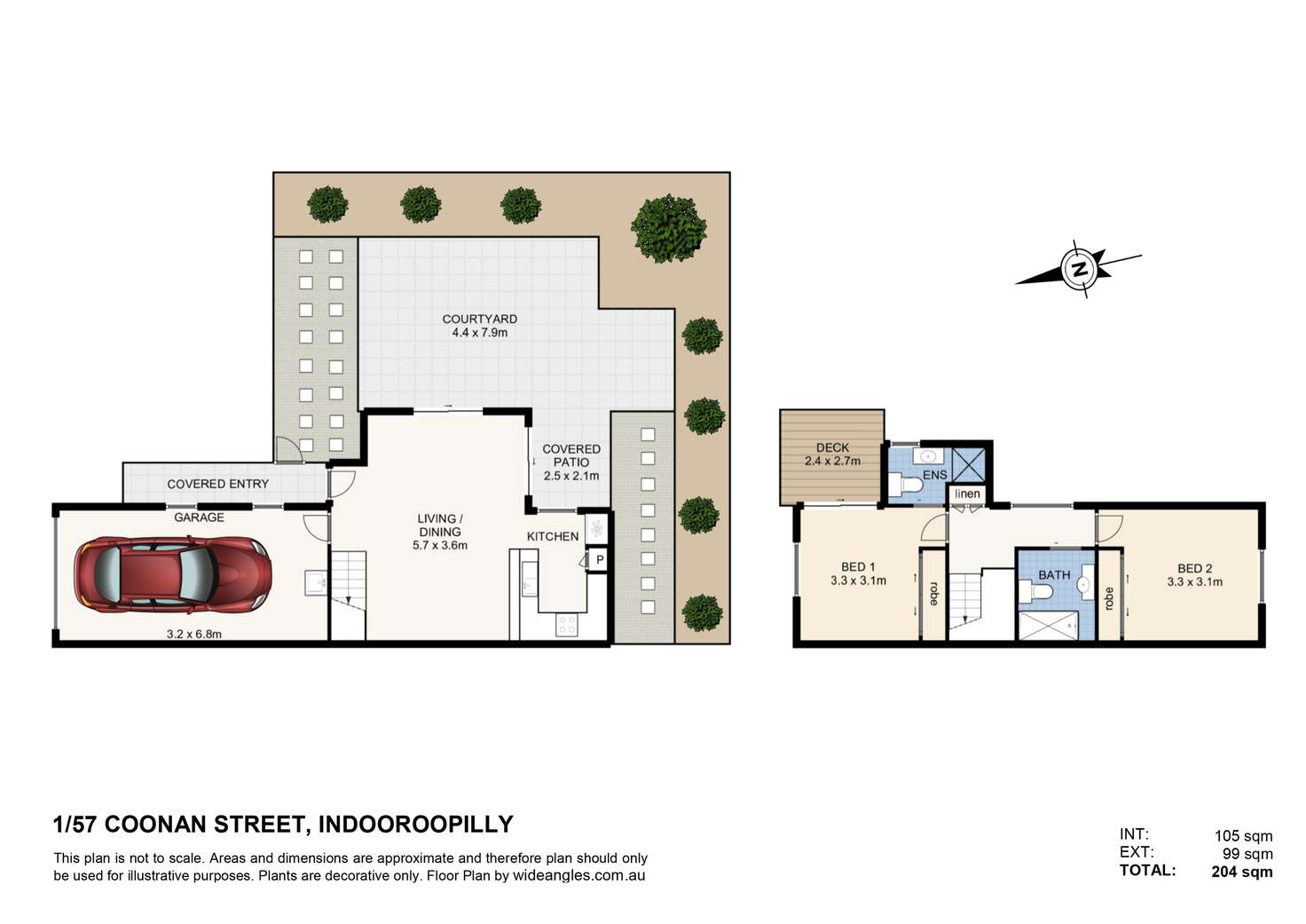 Floorplan of Homely townhouse listing, 1/57 Coonan Street, Indooroopilly QLD 4068