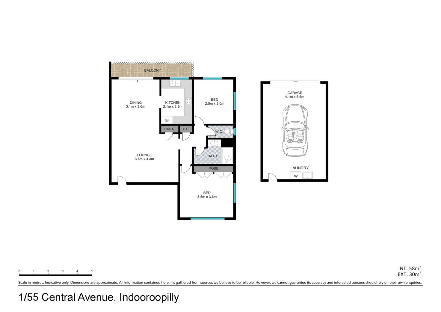 Floorplan of Homely unit listing, 1/55 Central Avenue, Indooroopilly QLD 4068