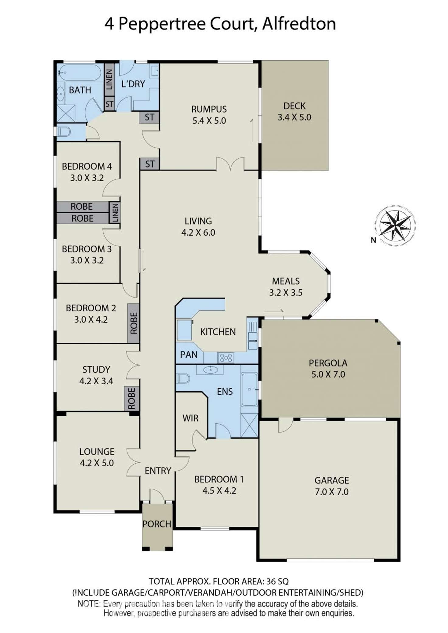 Floorplan of Homely house listing, 4 Peppertree Court, Alfredton VIC 3350