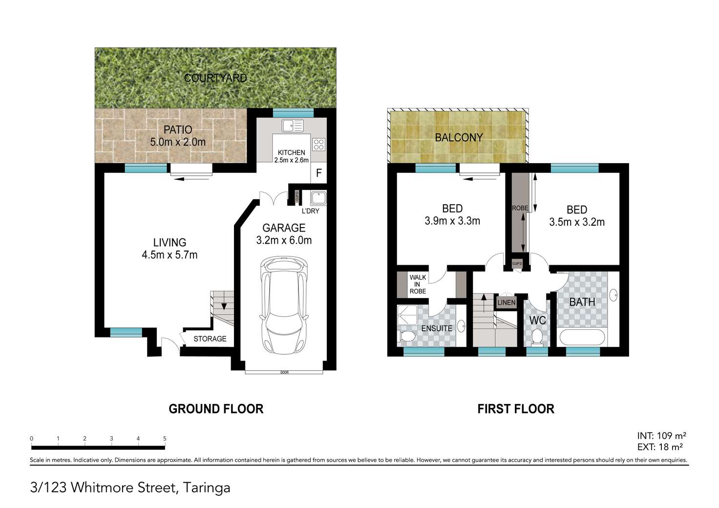 Floorplan of Homely townhouse listing, 3/123 Whitmore Street, Taringa QLD 4068