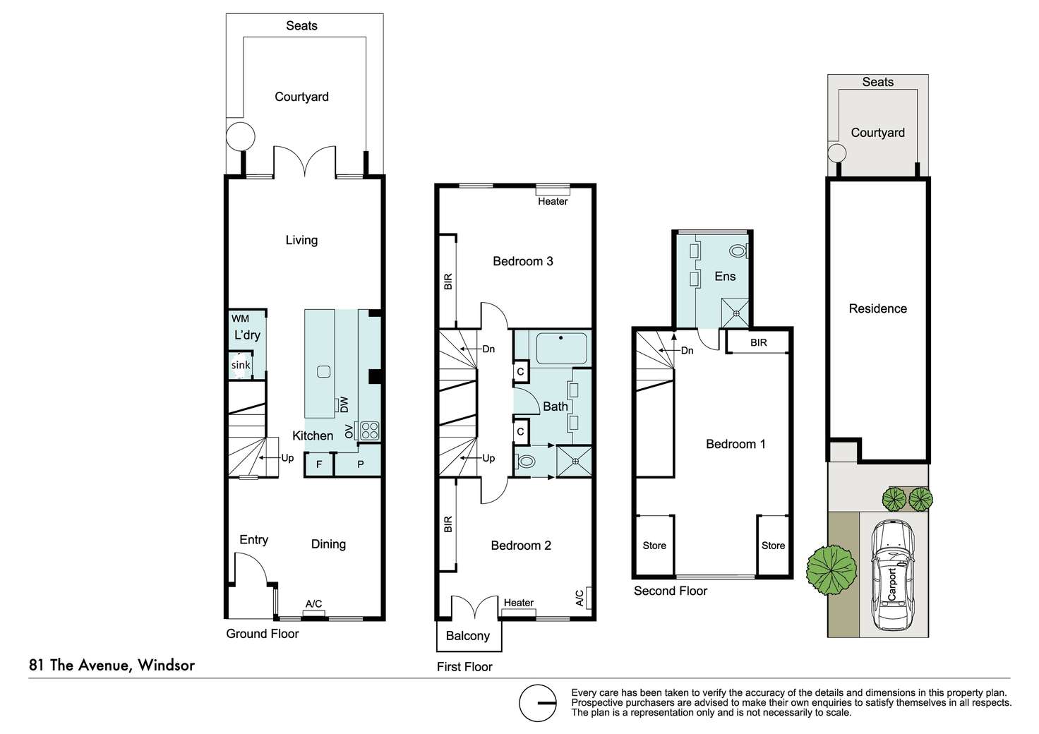 Floorplan of Homely townhouse listing, 81 The Avenue, Prahran VIC 3181