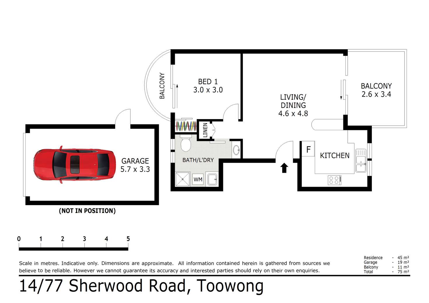 Floorplan of Homely unit listing, 14/77 Sherwood Road, Toowong QLD 4066