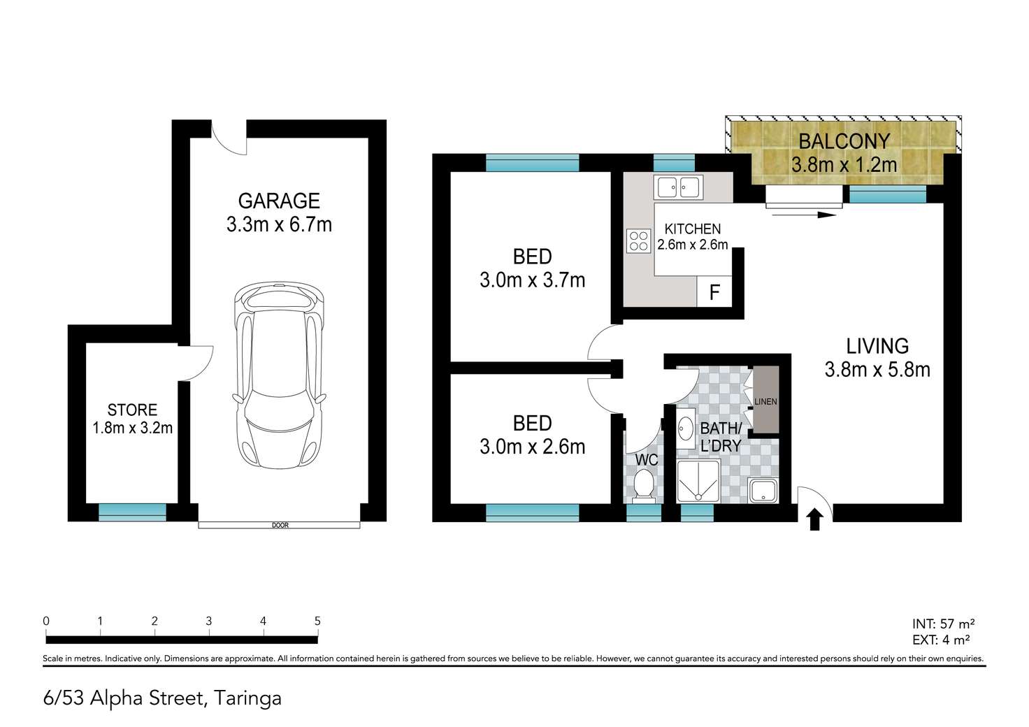 Floorplan of Homely unit listing, 6/53 Alpha Street, Taringa QLD 4068