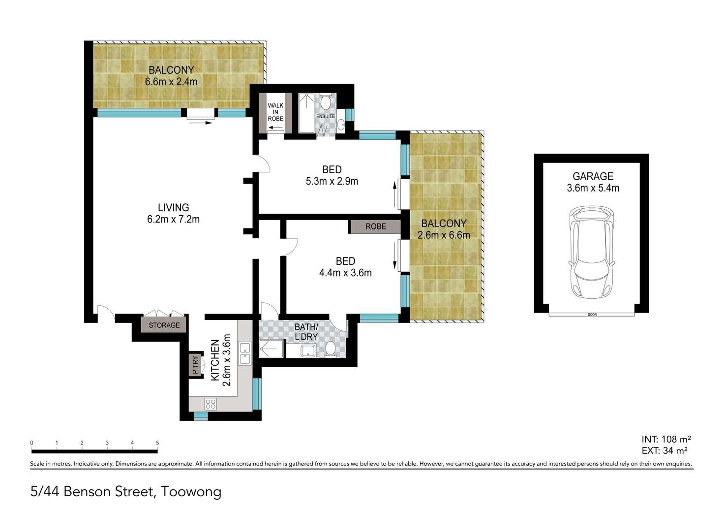 Floorplan of Homely unit listing, 5/44 Benson Street, Toowong QLD 4066