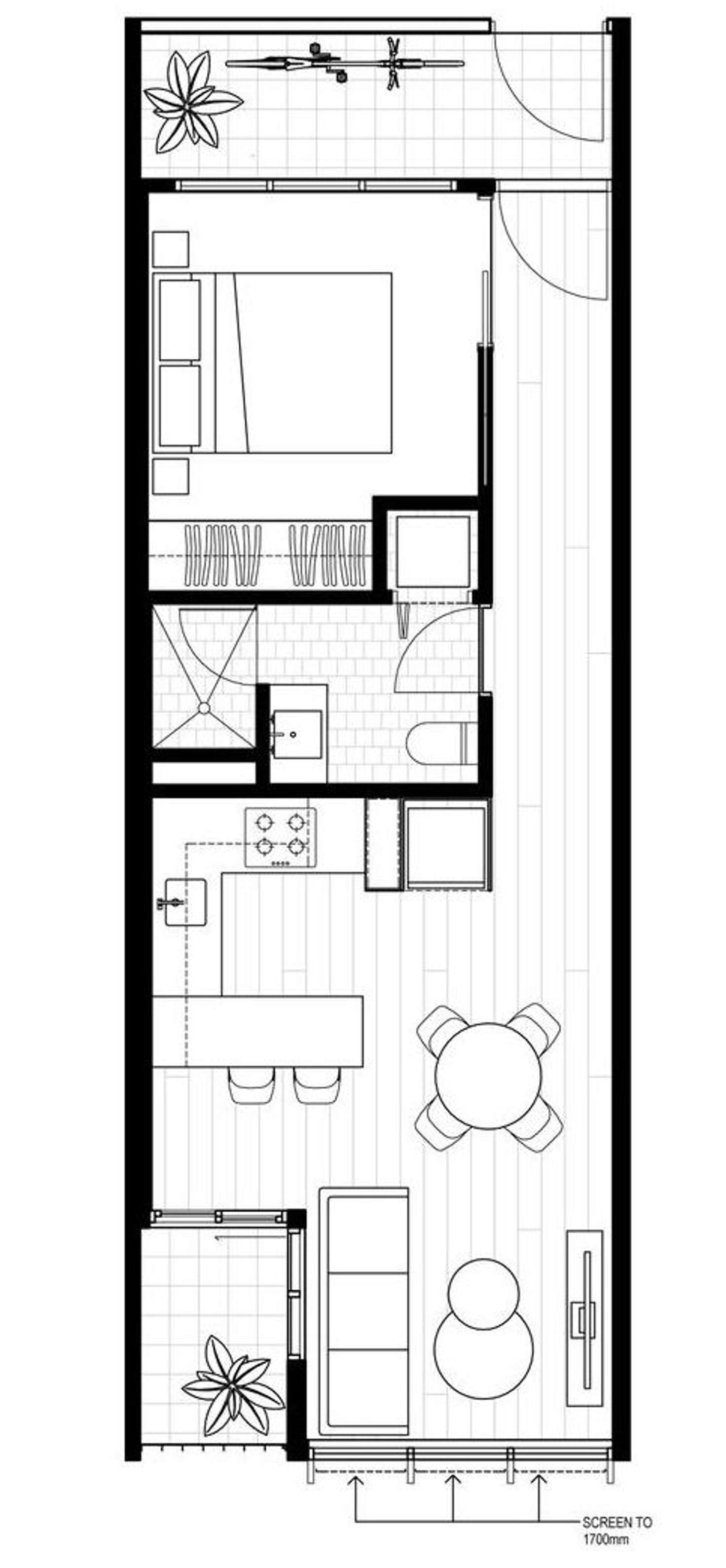 Floorplan of Homely apartment listing, 208/93 Flemington Road, North Melbourne VIC 3051