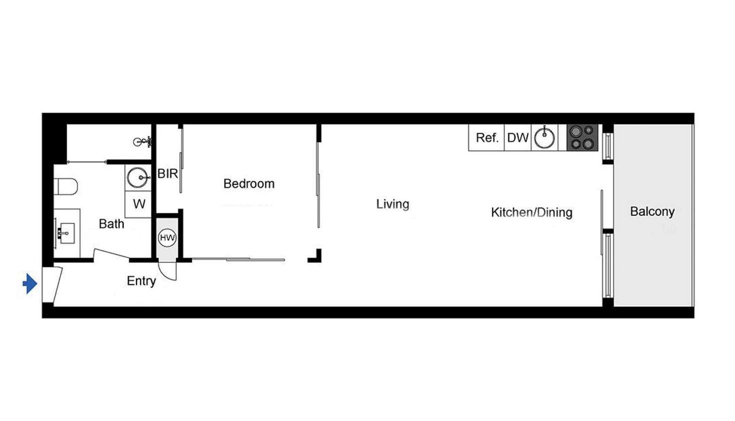 Floorplan of Homely apartment listing, 1217/555 Flinders Street, Melbourne VIC 3000