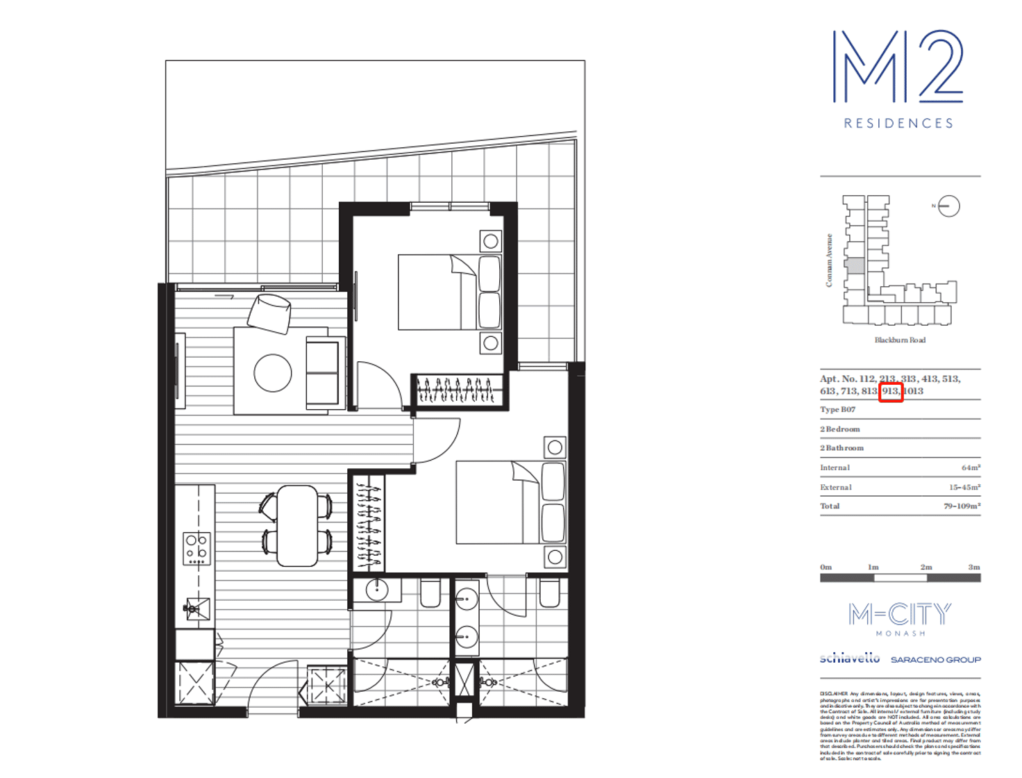 Floorplan of Homely apartment listing, 913/864 Blackburn Road, Clayton VIC 3168