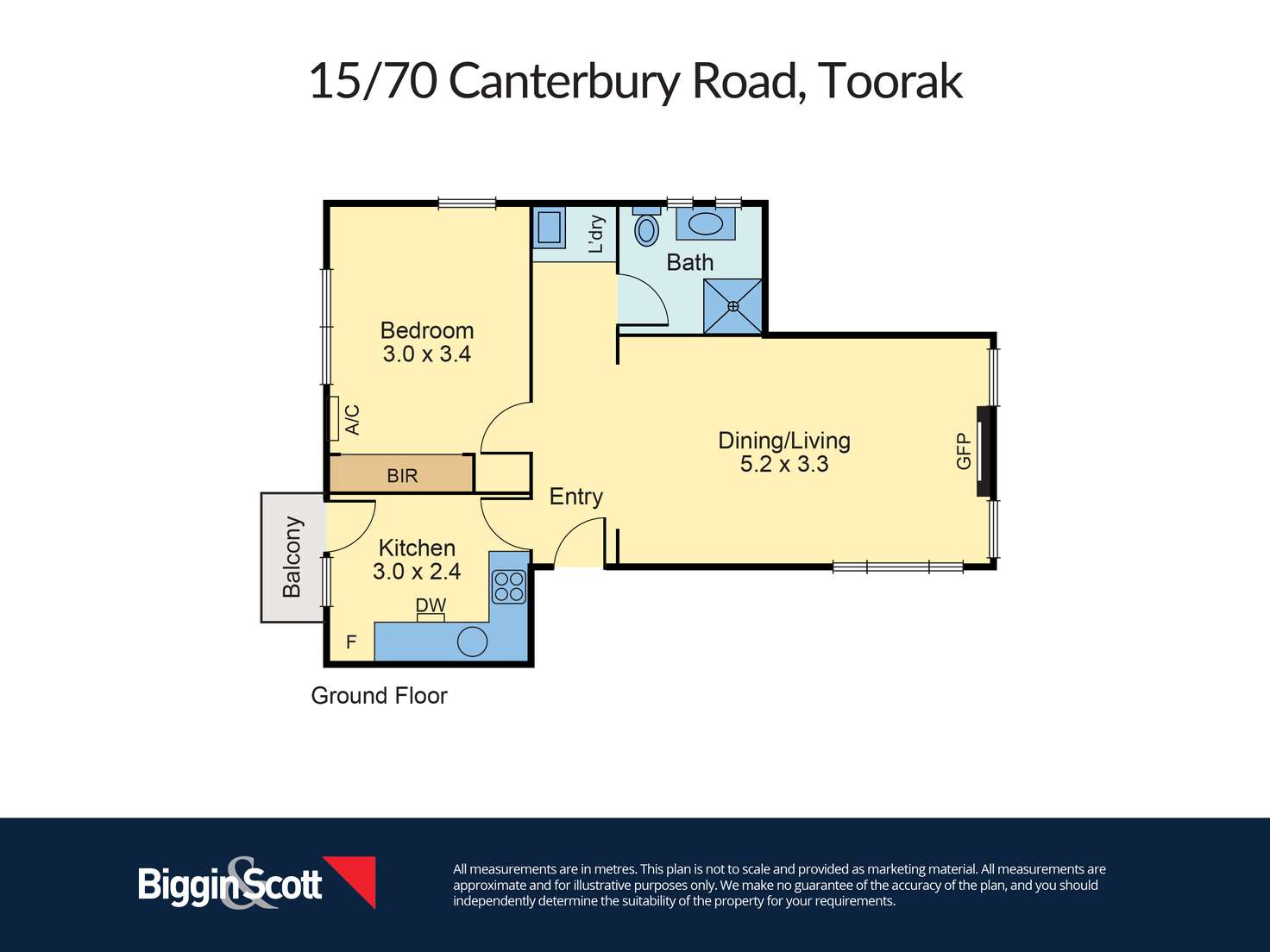 Floorplan of Homely apartment listing, 15/70 Canterbury Road, Toorak VIC 3142