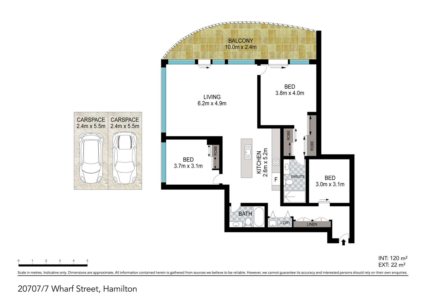 Floorplan of Homely unit listing, 707/11 Wharf Street, Hamilton QLD 4007