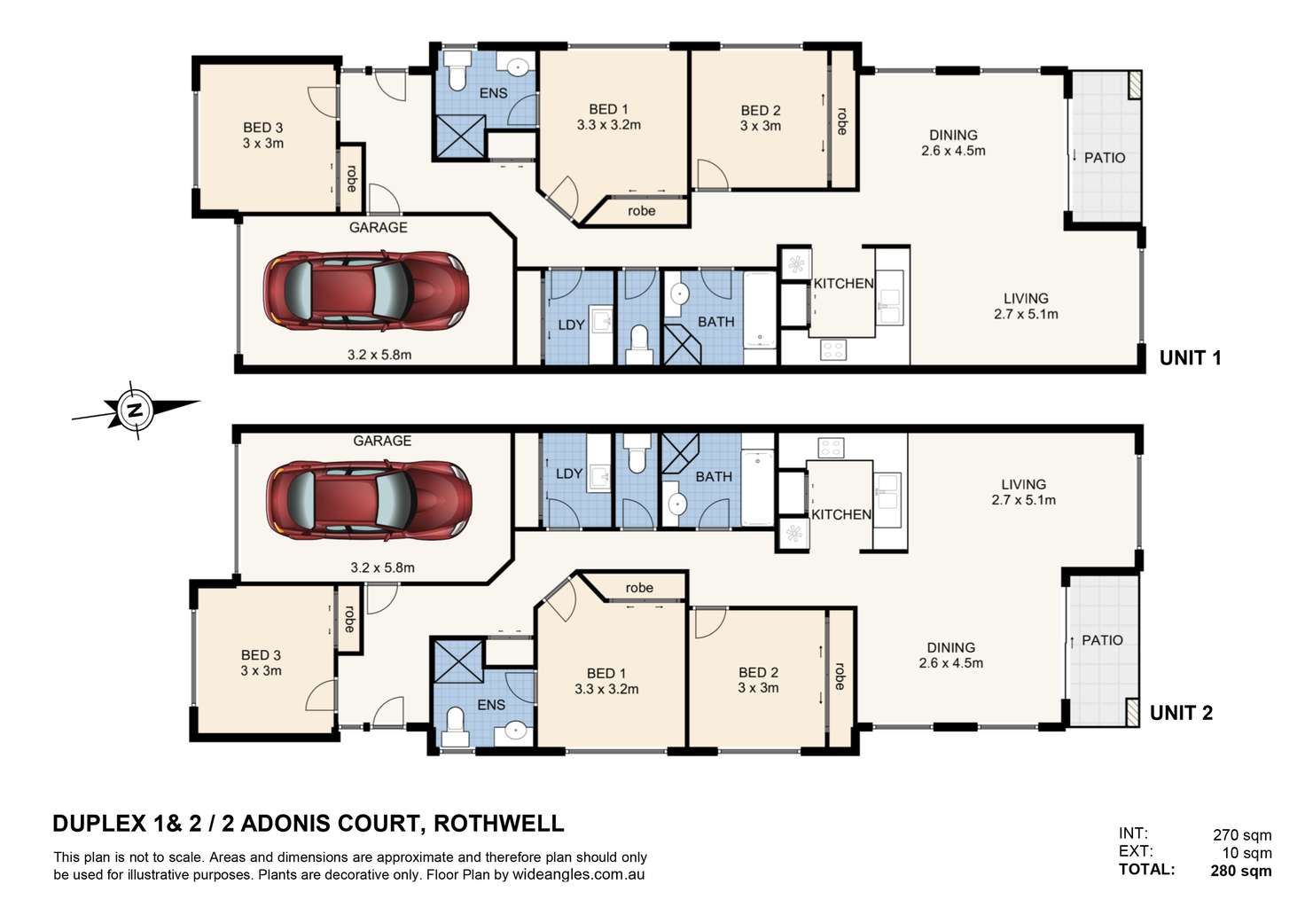 Floorplan of Homely semiDetached listing, 2 Adonis Court, Rothwell QLD 4022