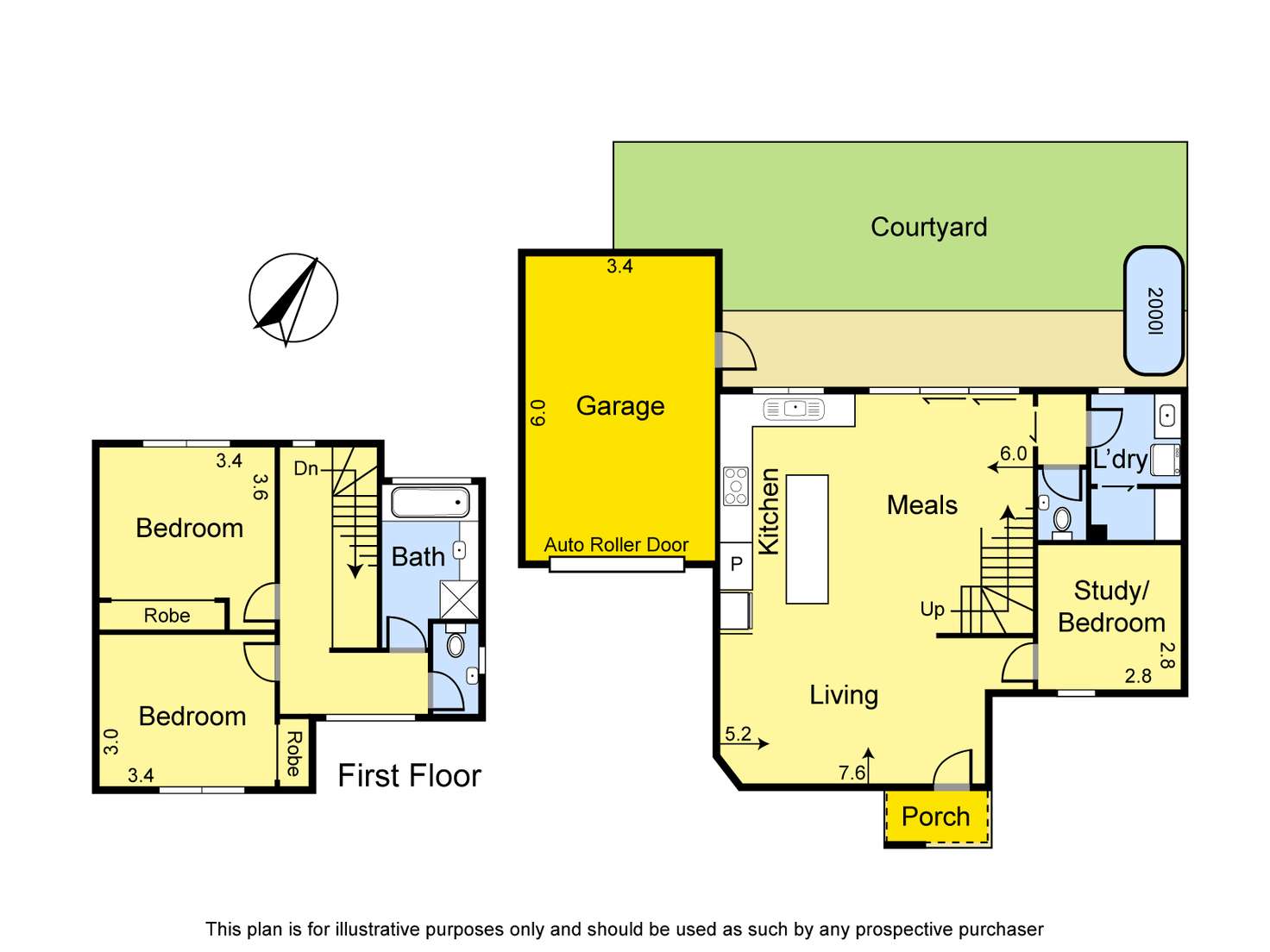 Floorplan of Homely townhouse listing, 2/3 Echuca Road, Greensborough VIC 3088