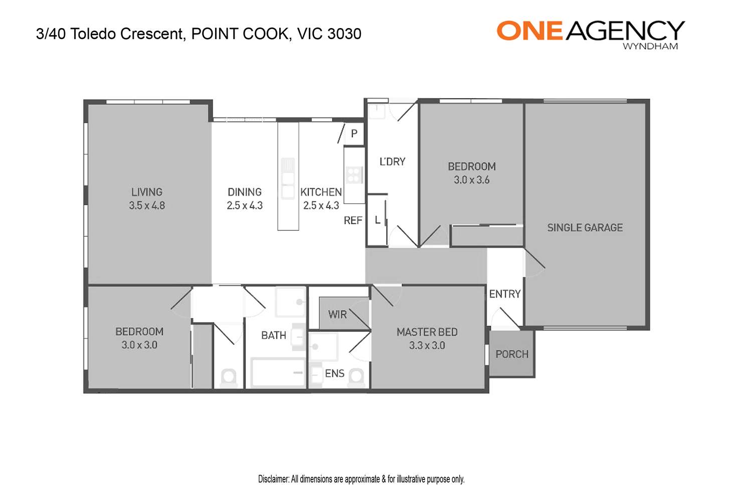 Floorplan of Homely unit listing, 3/40 Toledo Crescent, Point Cook VIC 3030