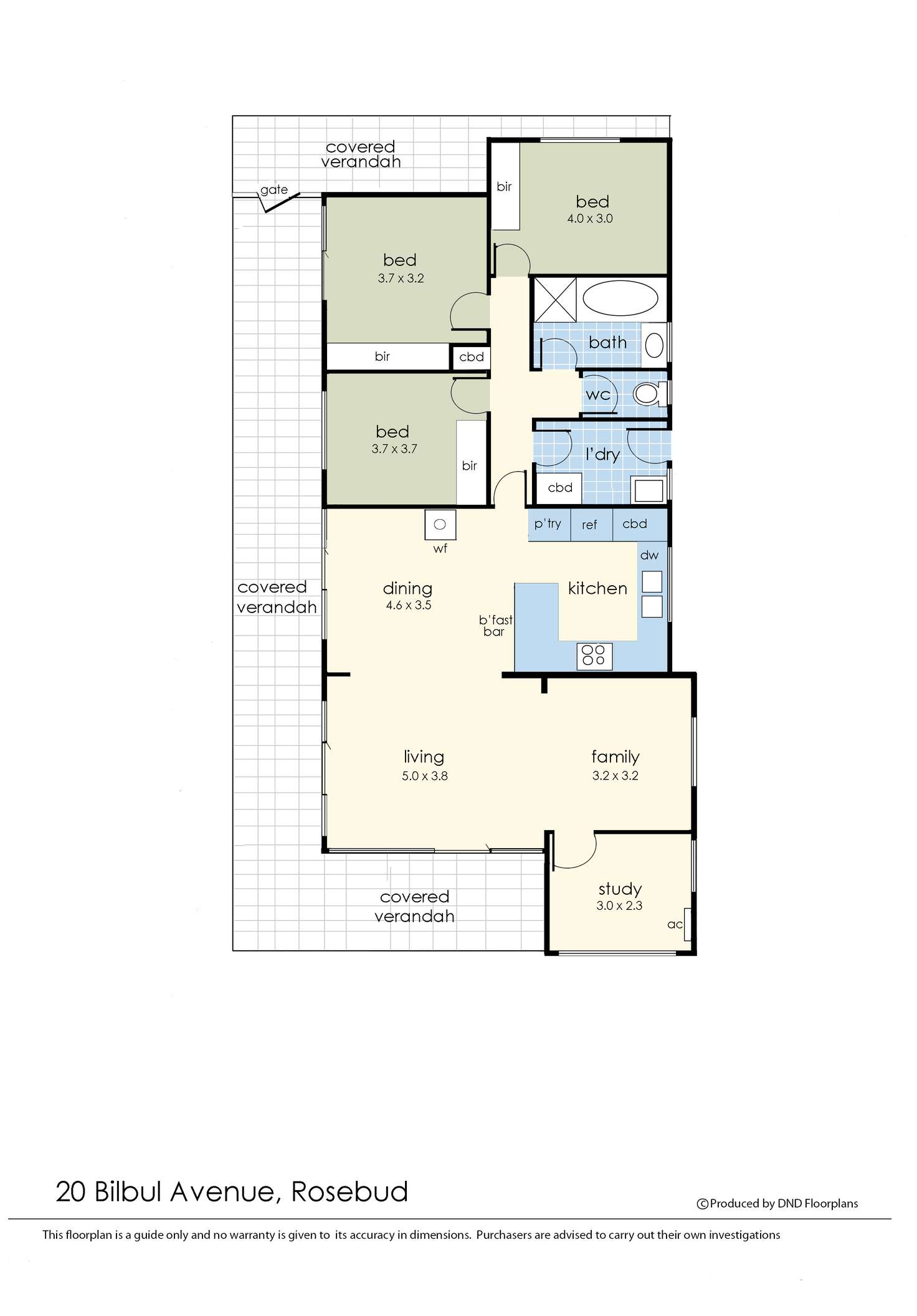 Floorplan of Homely acreageSemiRural listing, 20 Bilbul Avenue, Rosebud VIC 3939