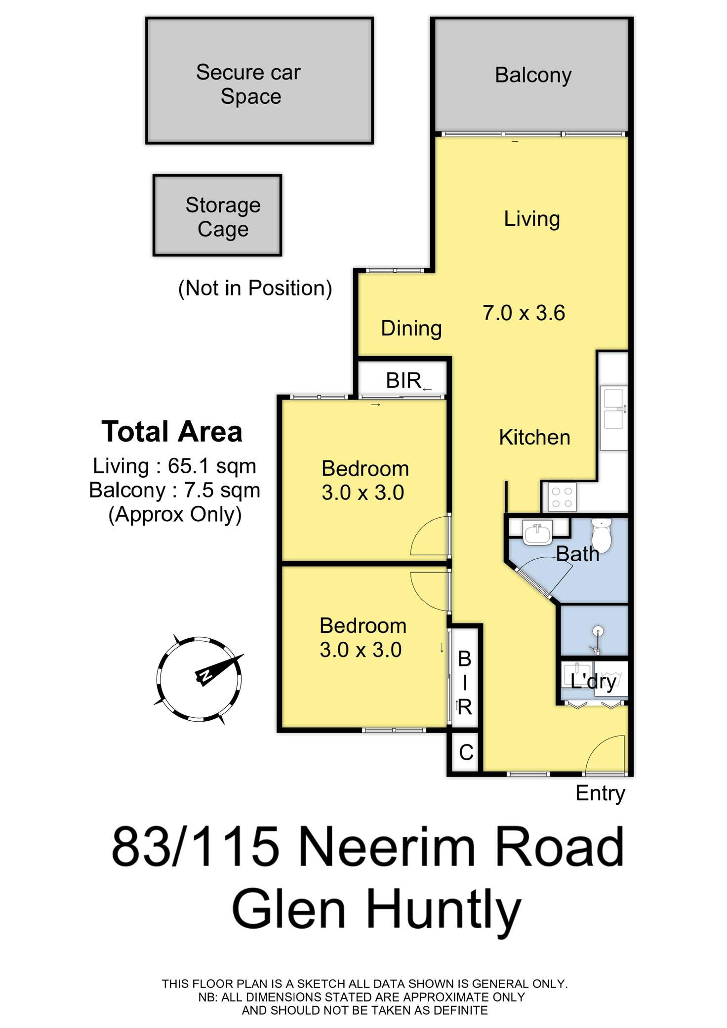 Floorplan of Homely flat listing, 83/115 Neerim Road, Glen Huntly VIC 3163
