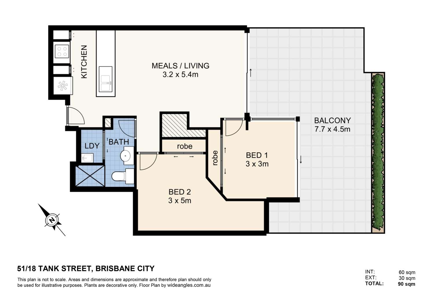 Floorplan of Homely apartment listing, 51/18 Tank Street, Brisbane City QLD 4000