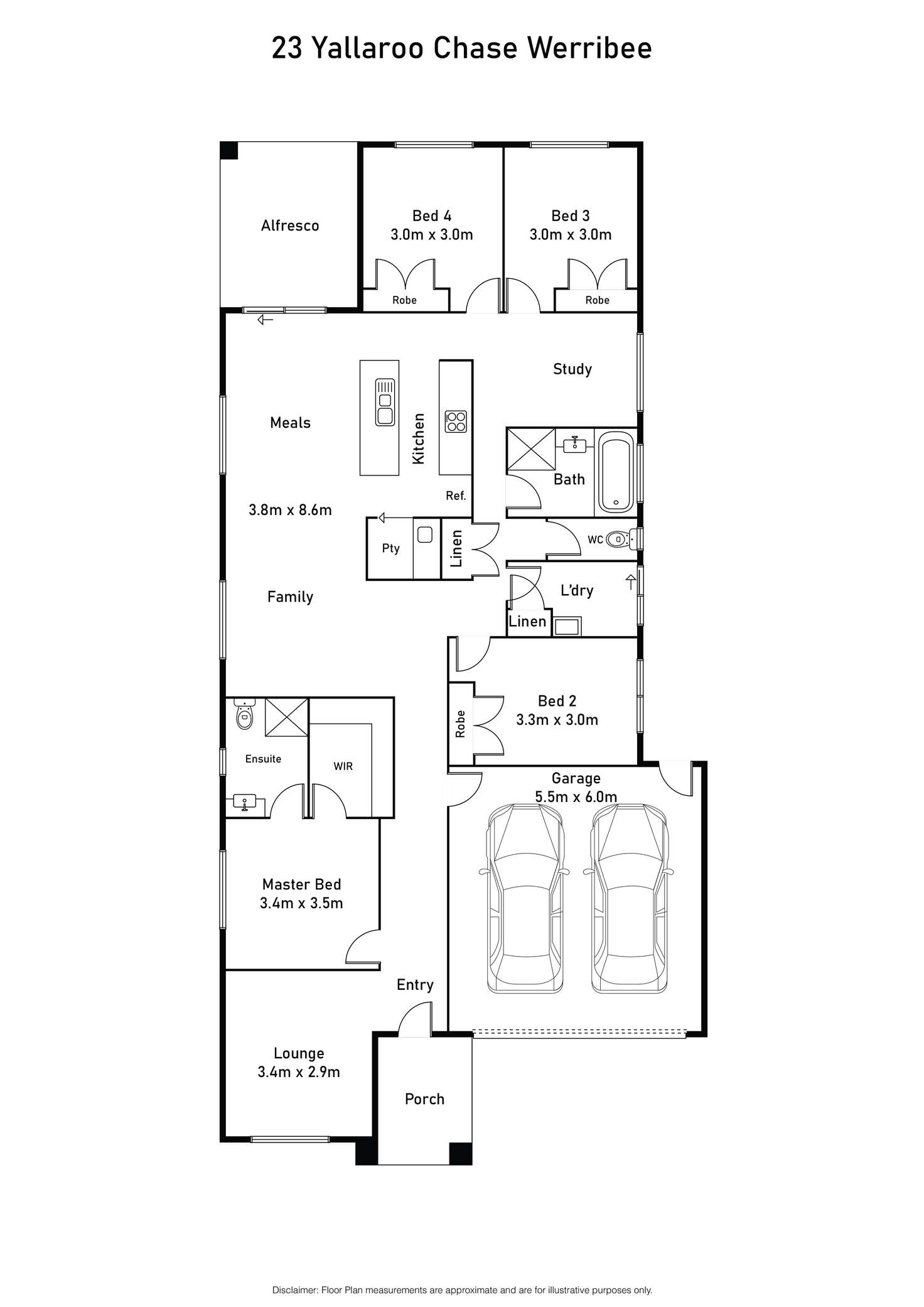 Floorplan of Homely house listing, 23 Yallaroo Chase, Werribee VIC 3030