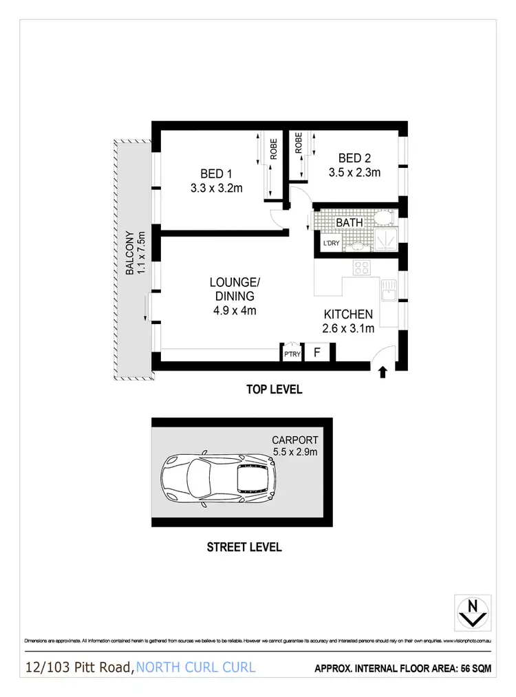 Floorplan of Homely apartment listing, 12/103 Pitt Road, North Curl Curl NSW 2099