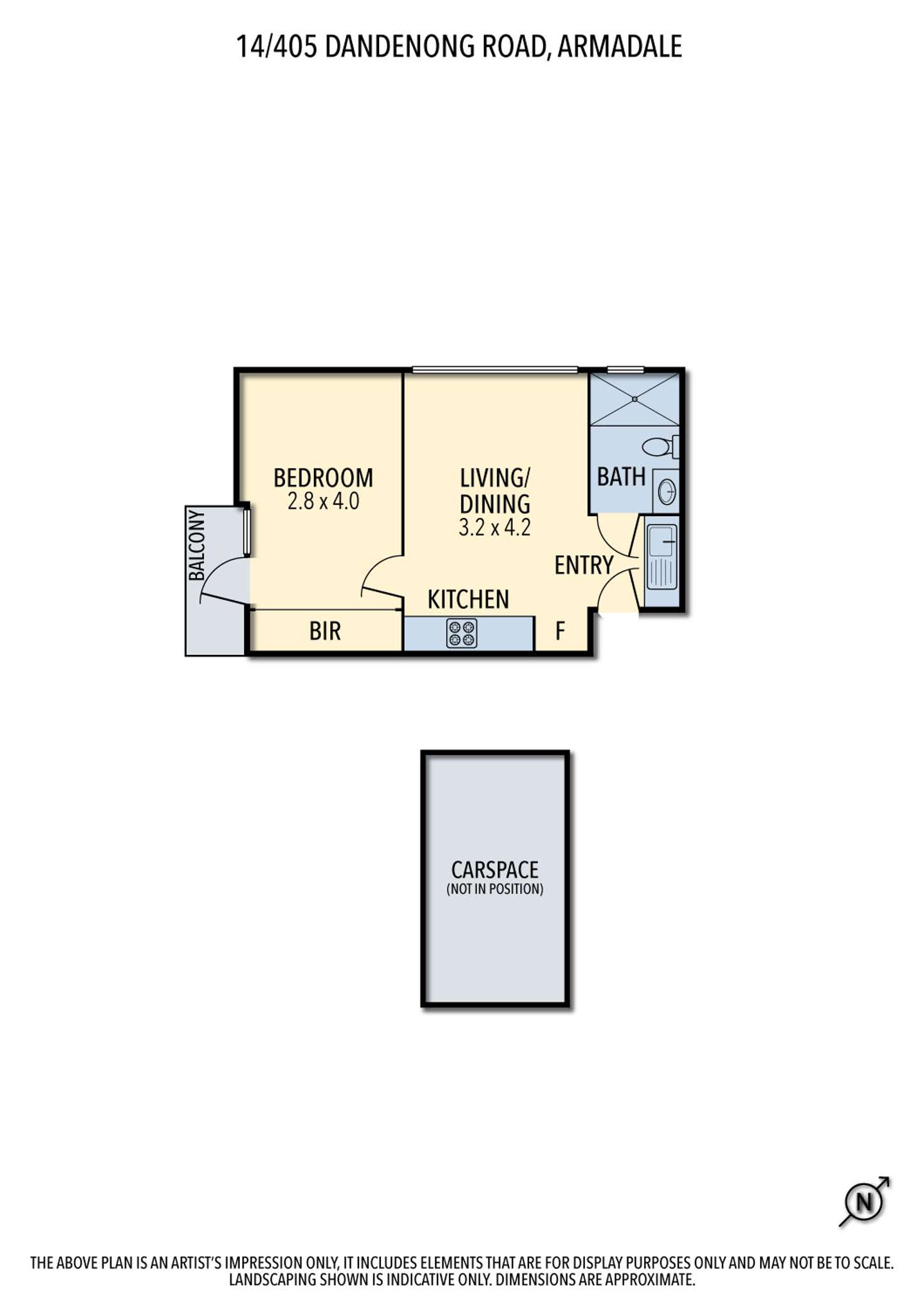 Floorplan of Homely apartment listing, 14/405 Dandenong Road, Armadale VIC 3143