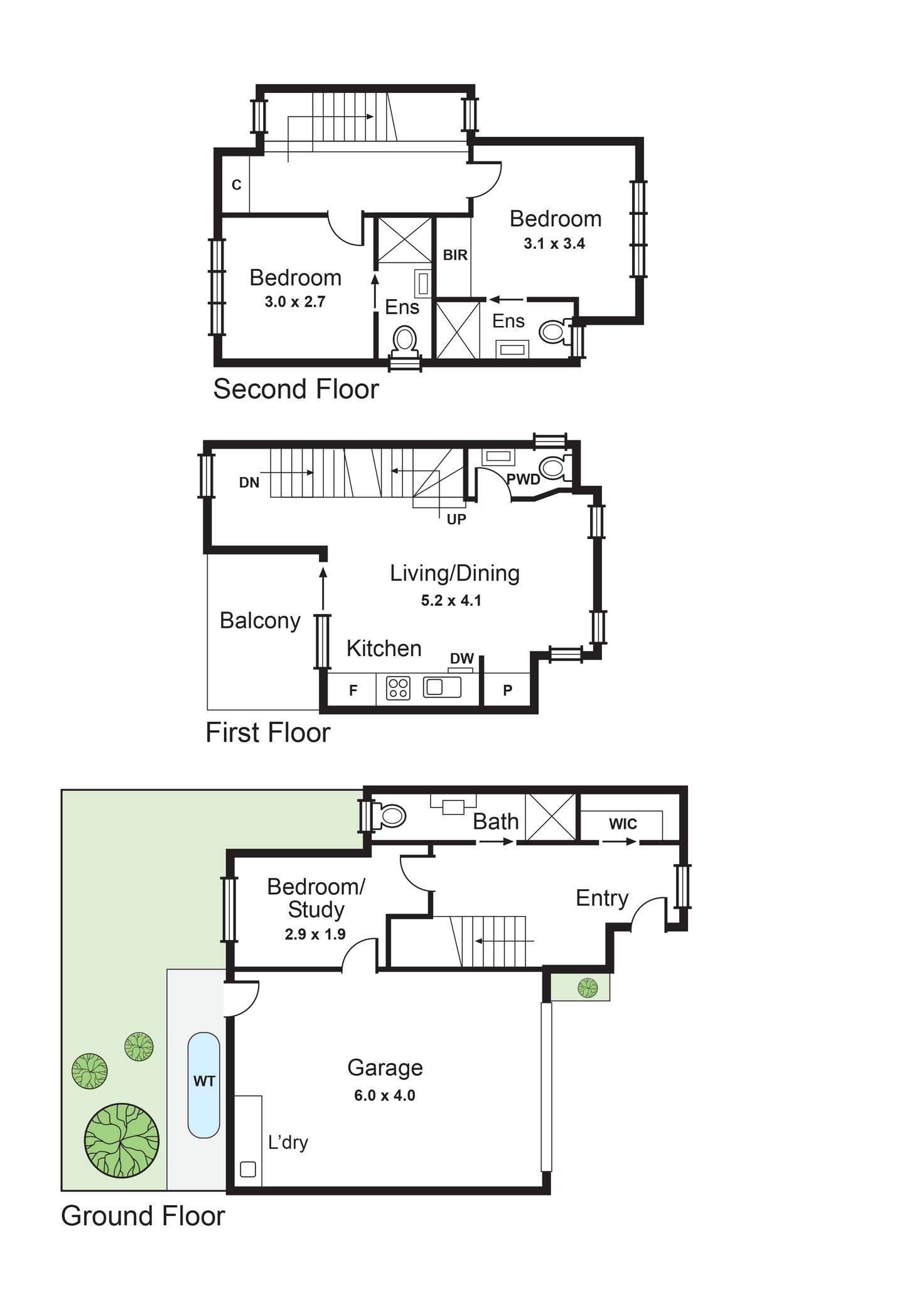 Floorplan of Homely townhouse listing, 4/5 Tranmere Avenue, Carnegie VIC 3163