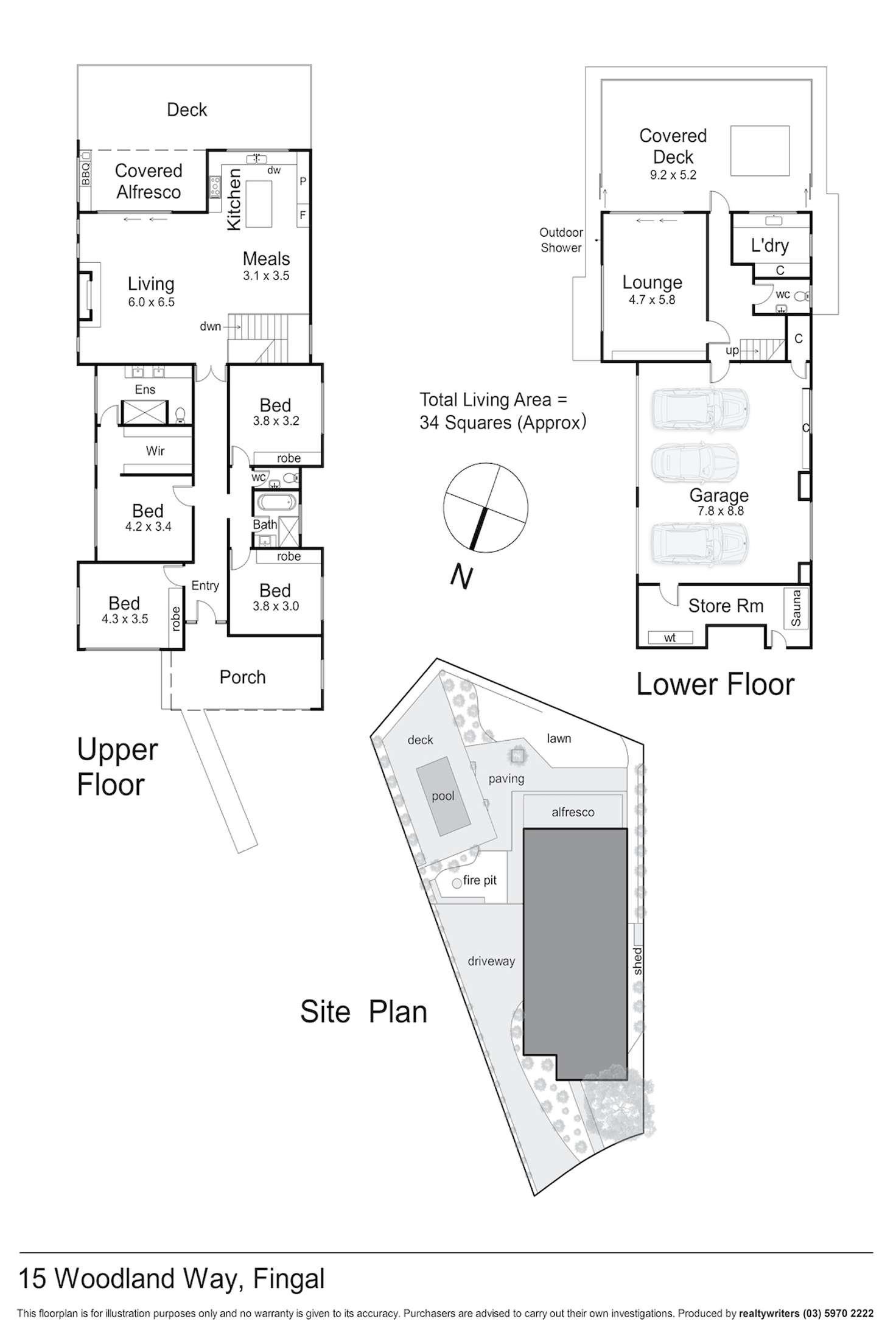 Floorplan of Homely house listing, 15 Woodland Way, Fingal VIC 3939