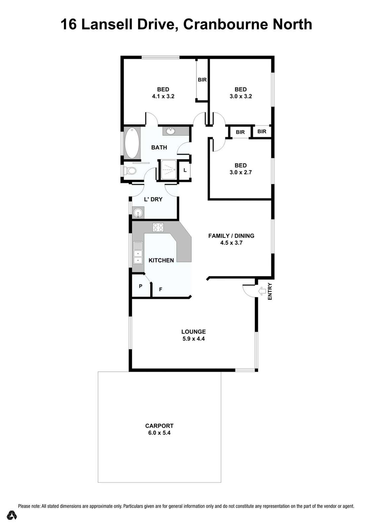 Floorplan of Homely house listing, 16 Lansell Drive, Cranbourne North VIC 3977
