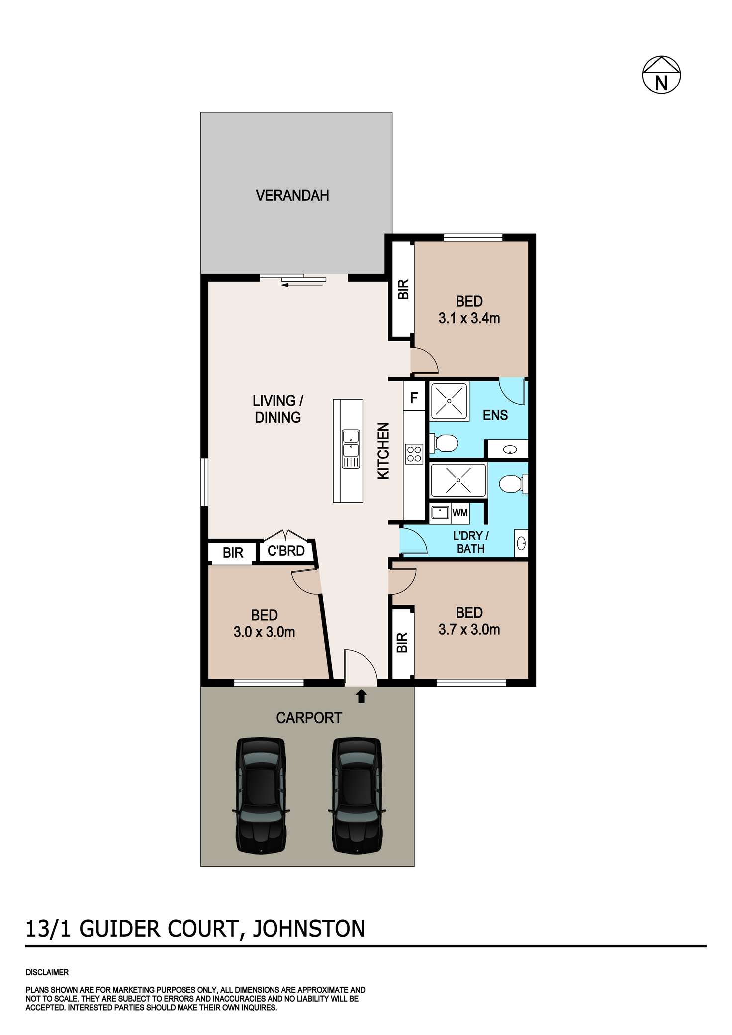 Floorplan of Homely unit listing, 13/1 Guider Court, Johnston NT 832