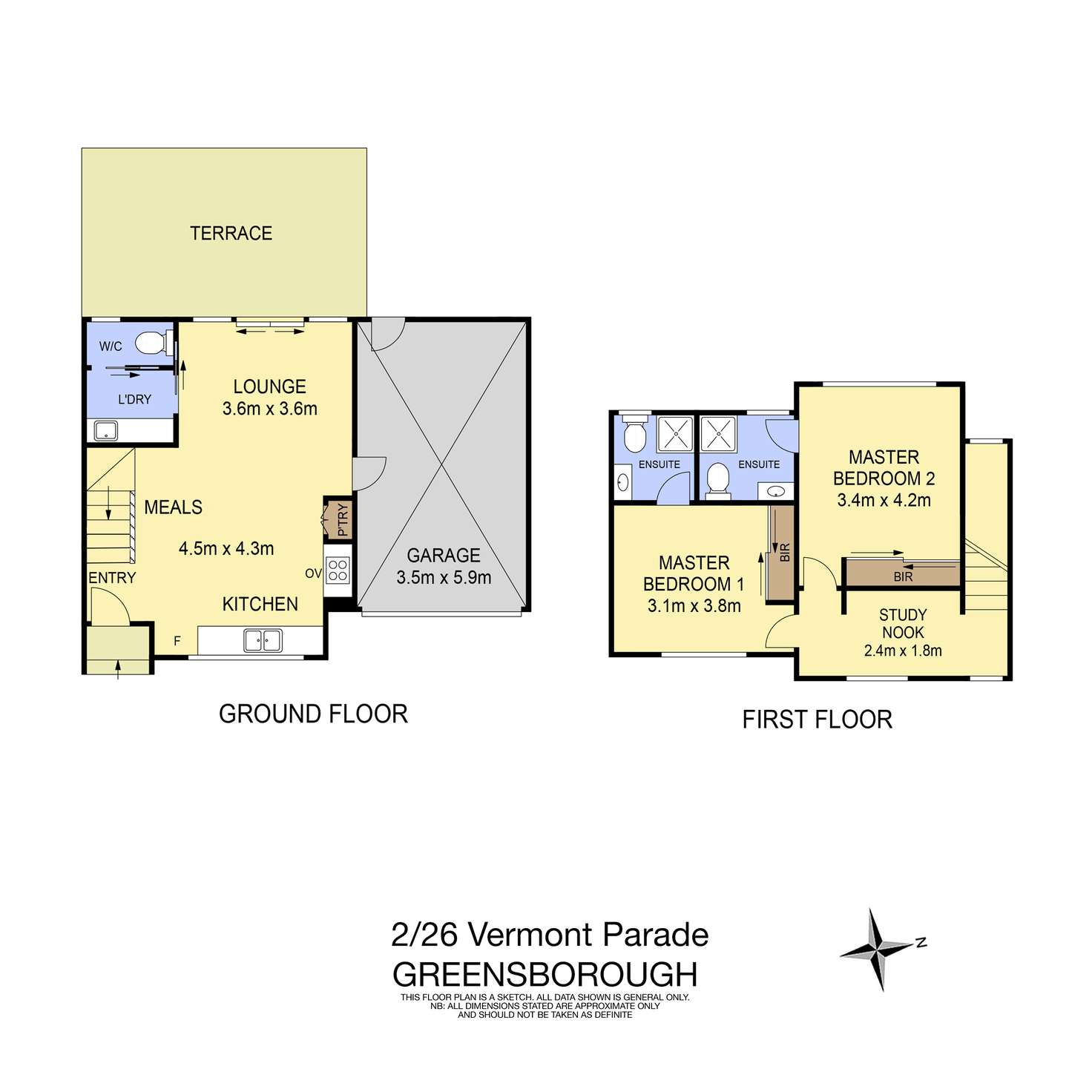 Floorplan of Homely townhouse listing, 2/26 Vermont Parade, Greensborough VIC 3088