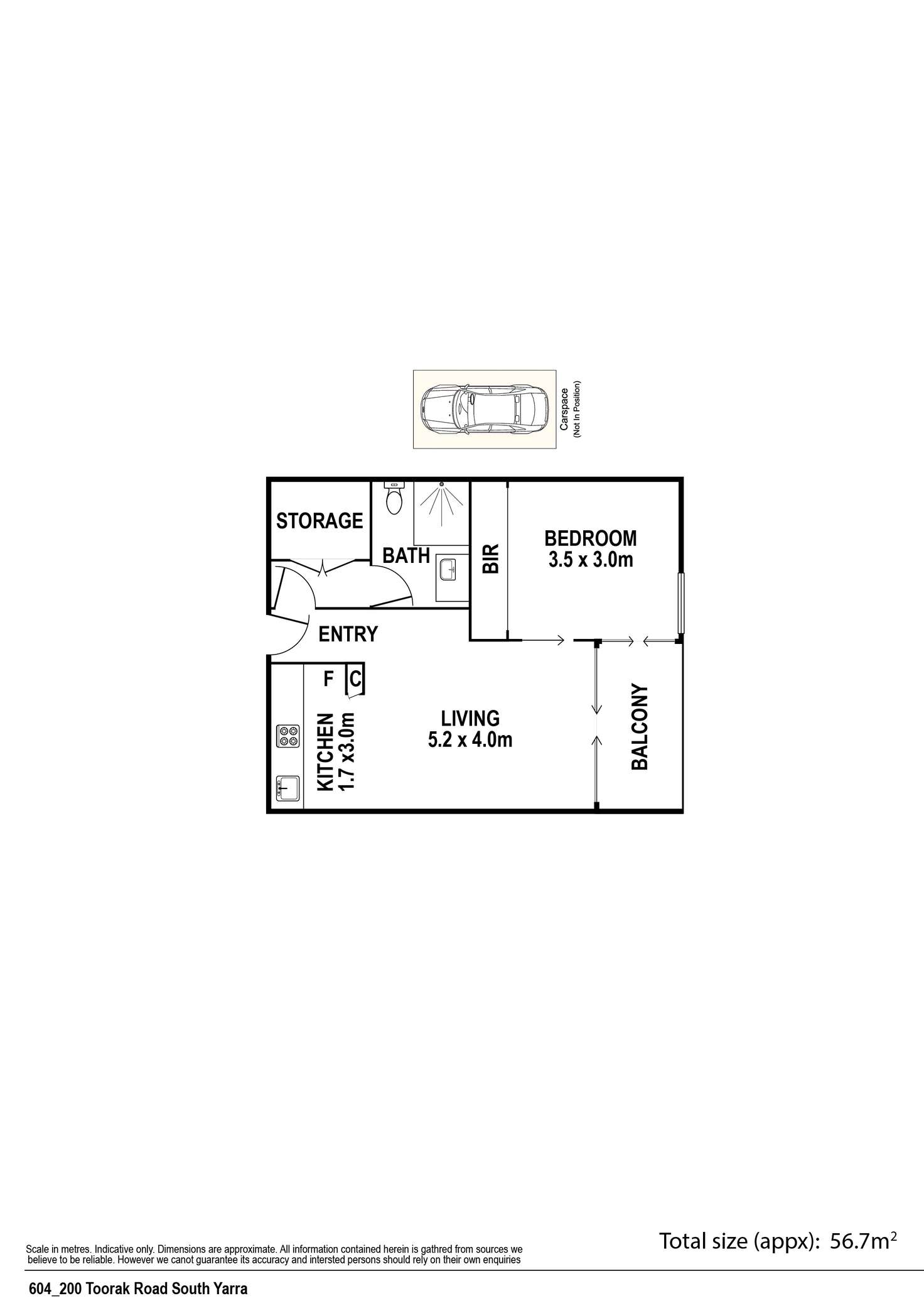 Floorplan of Homely apartment listing, 604/200 Toorak Road, South Yarra VIC 3141