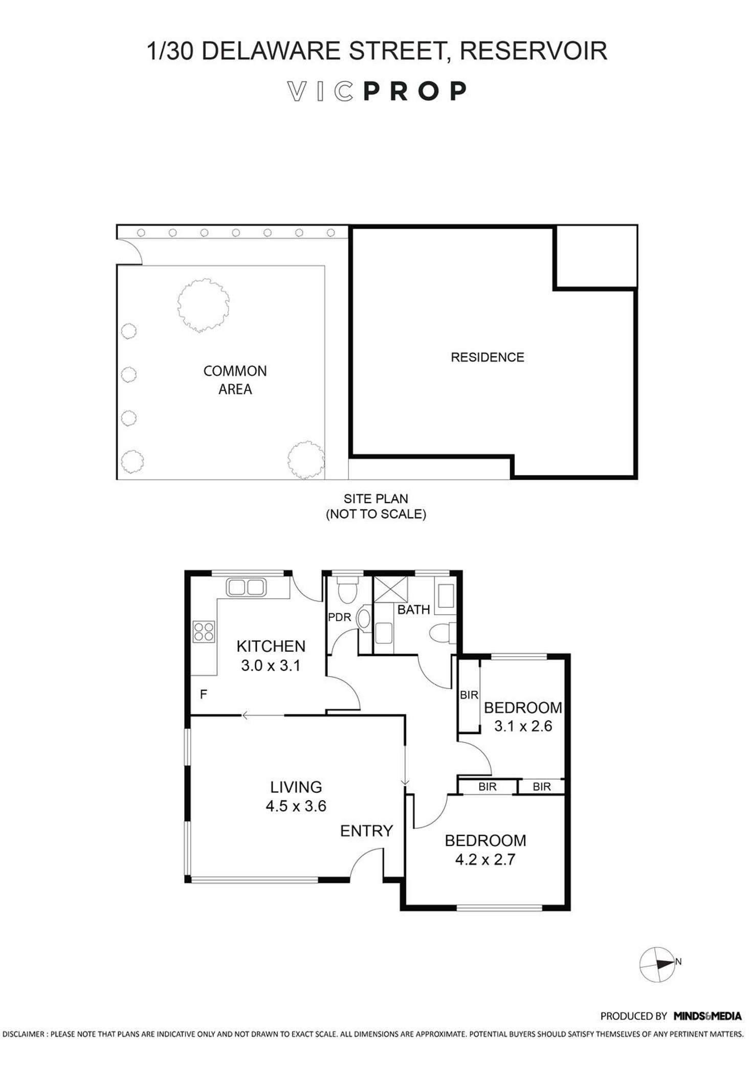 Floorplan of Homely unit listing, 1/30 Delaware Street, Reservoir VIC 3073