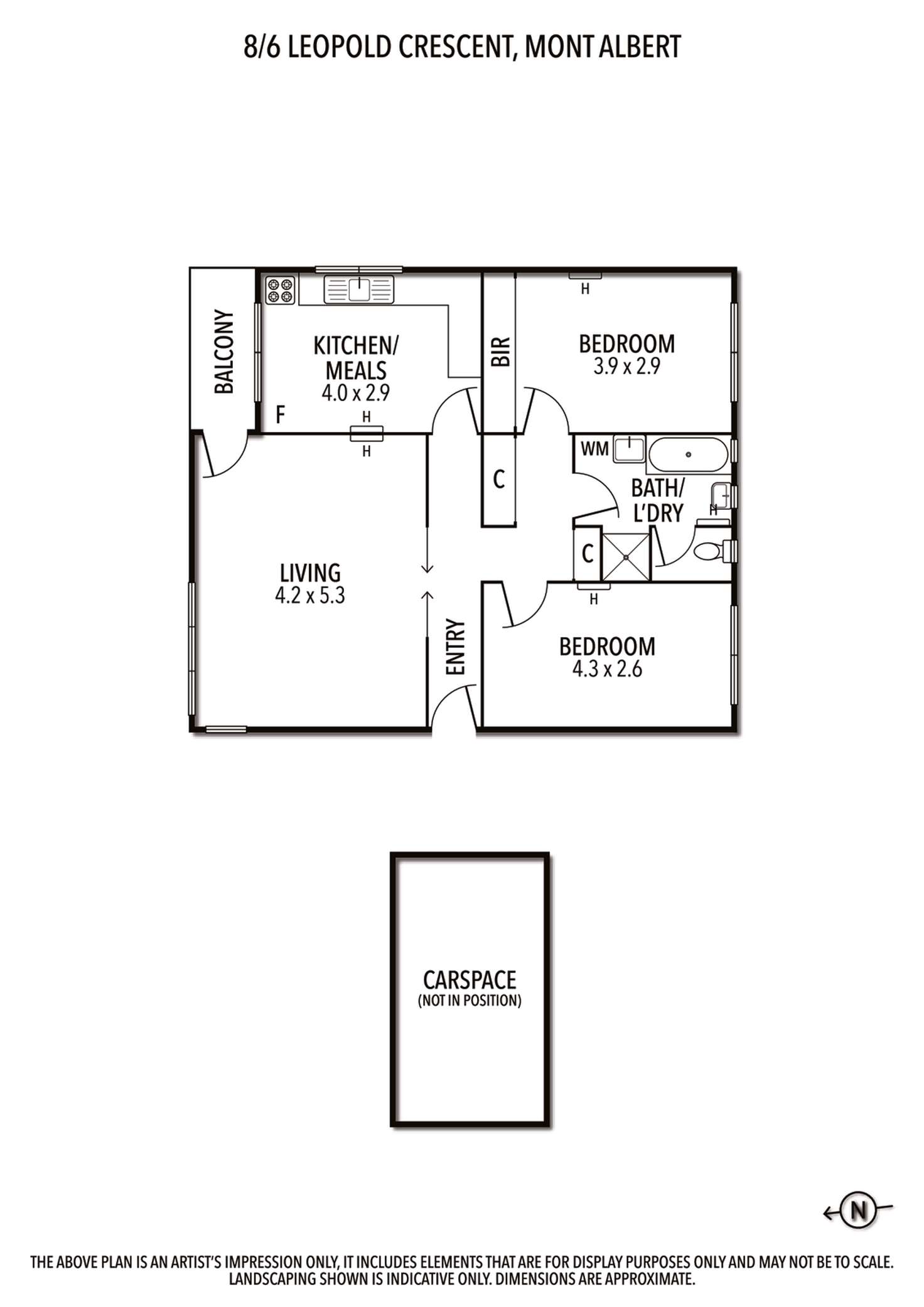 Floorplan of Homely apartment listing, 8/6 Leopold Crescent, Mont Albert VIC 3127