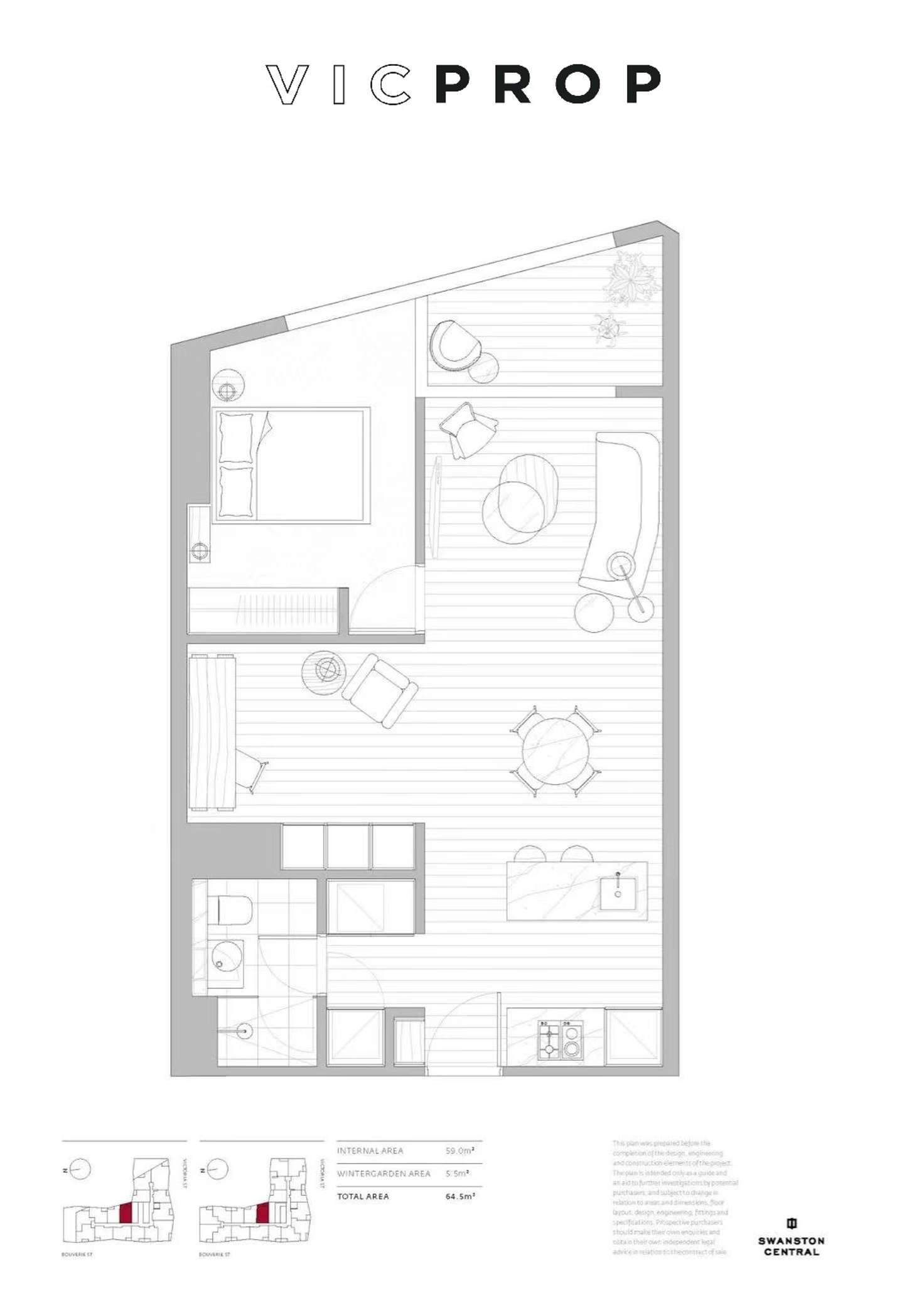 Floorplan of Homely apartment listing, 5415/160 Victoria Street, Carlton VIC 3053